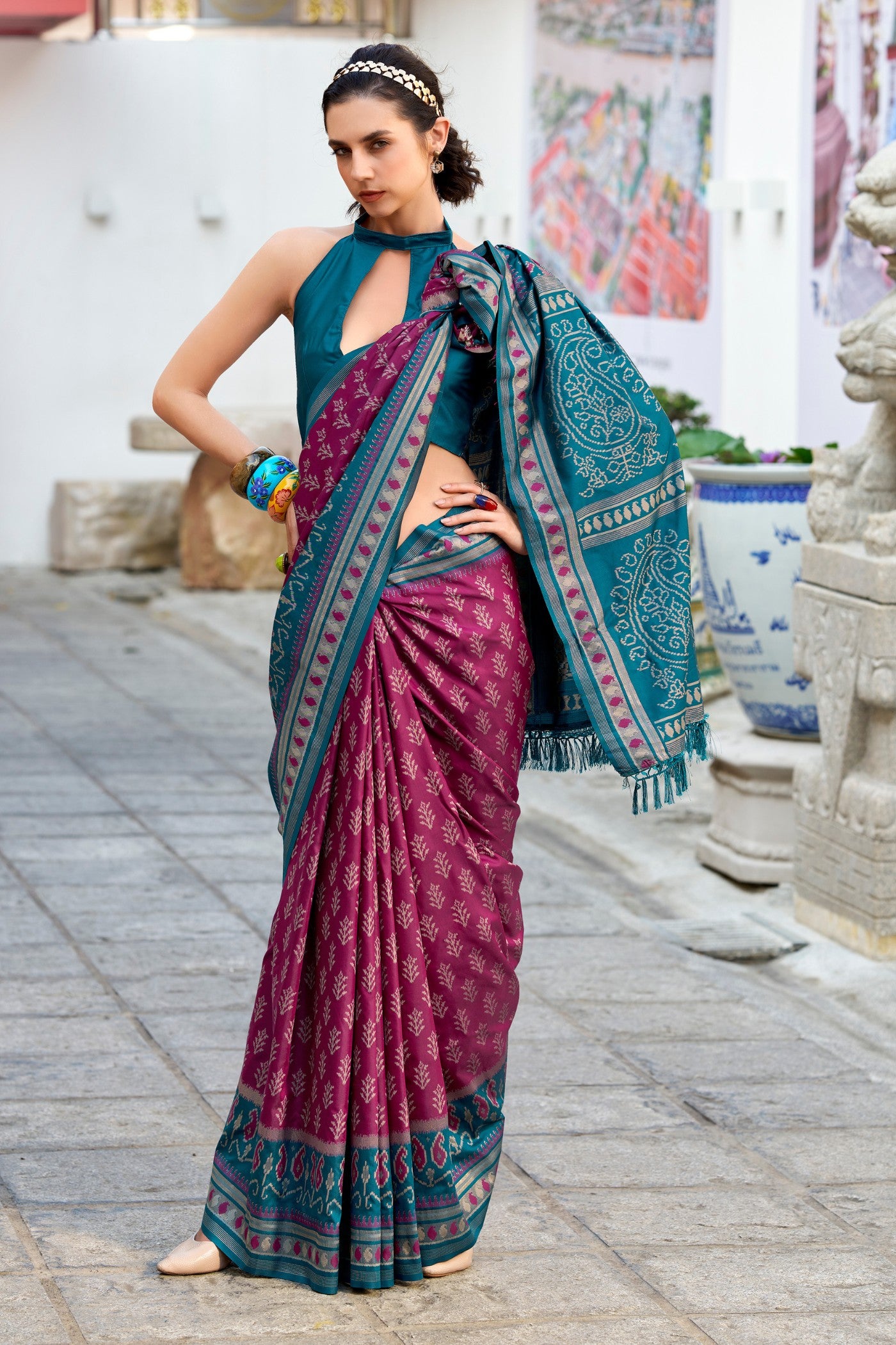 Buy MySilkLove Camelot Purple Woven Banarasi Saree Online