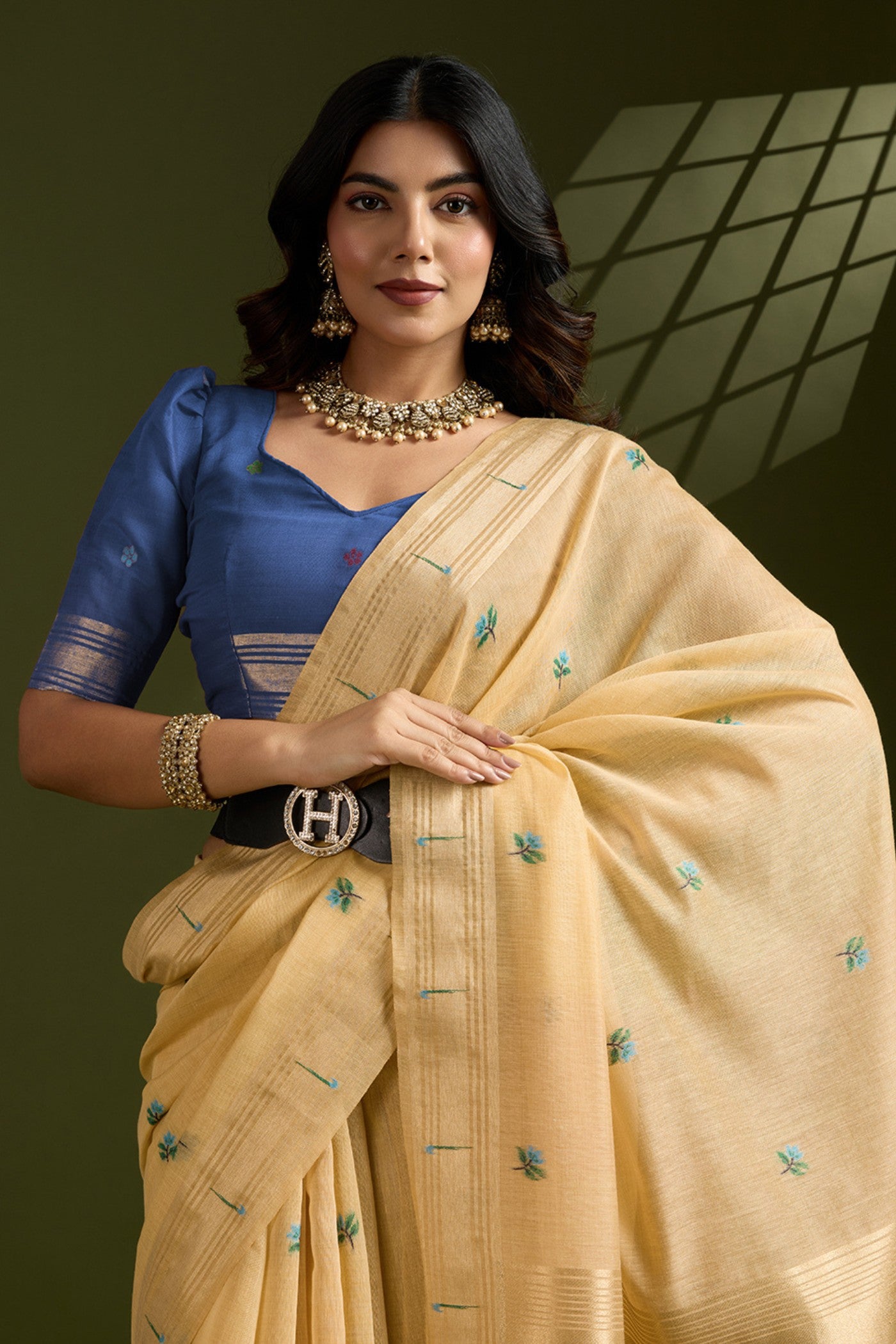 Buy MySilkLove Mellow Yellow Woven Muga Cotton Paithani Saree Online
