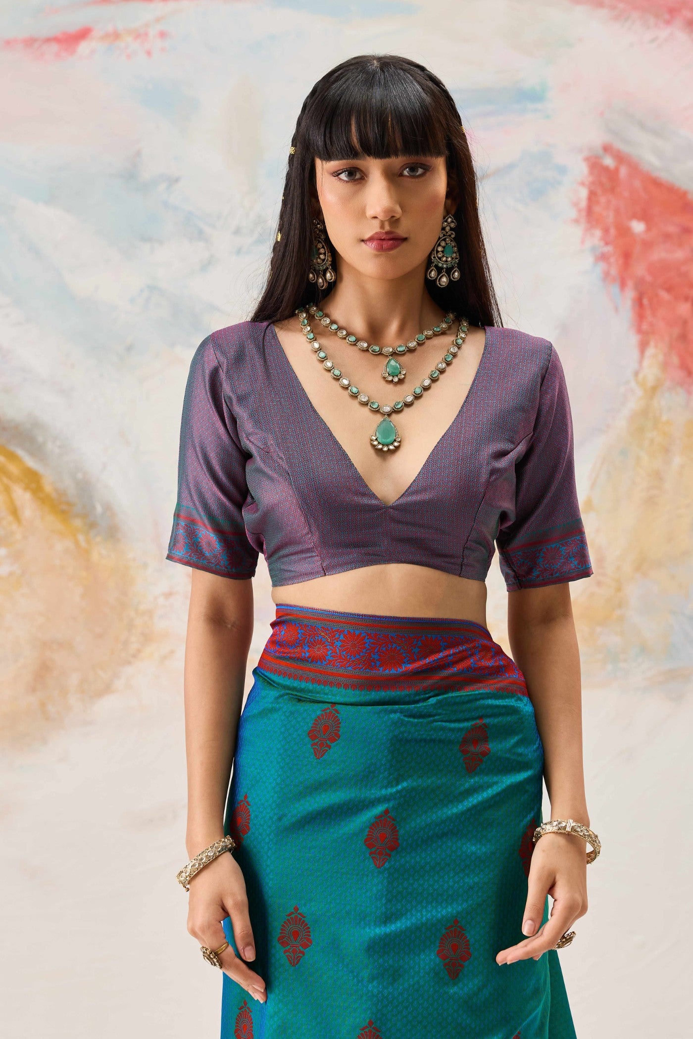 Buy MySilkLove Berkeley Blue Woven Tanchoi Kanjivaram Saree Online