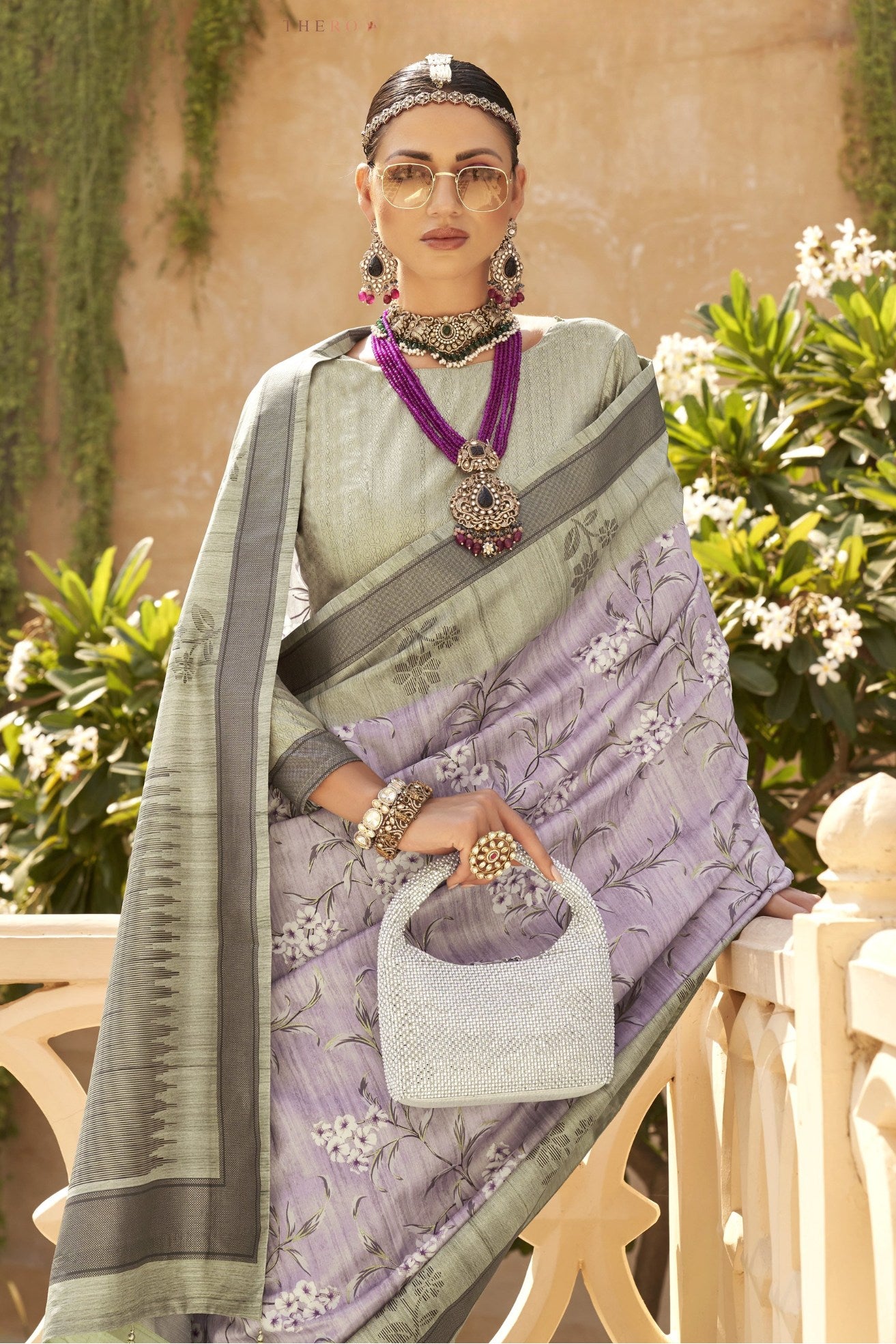 Buy MySilkLove Lilac Luster Purple Banarasi Handloom Saree Online