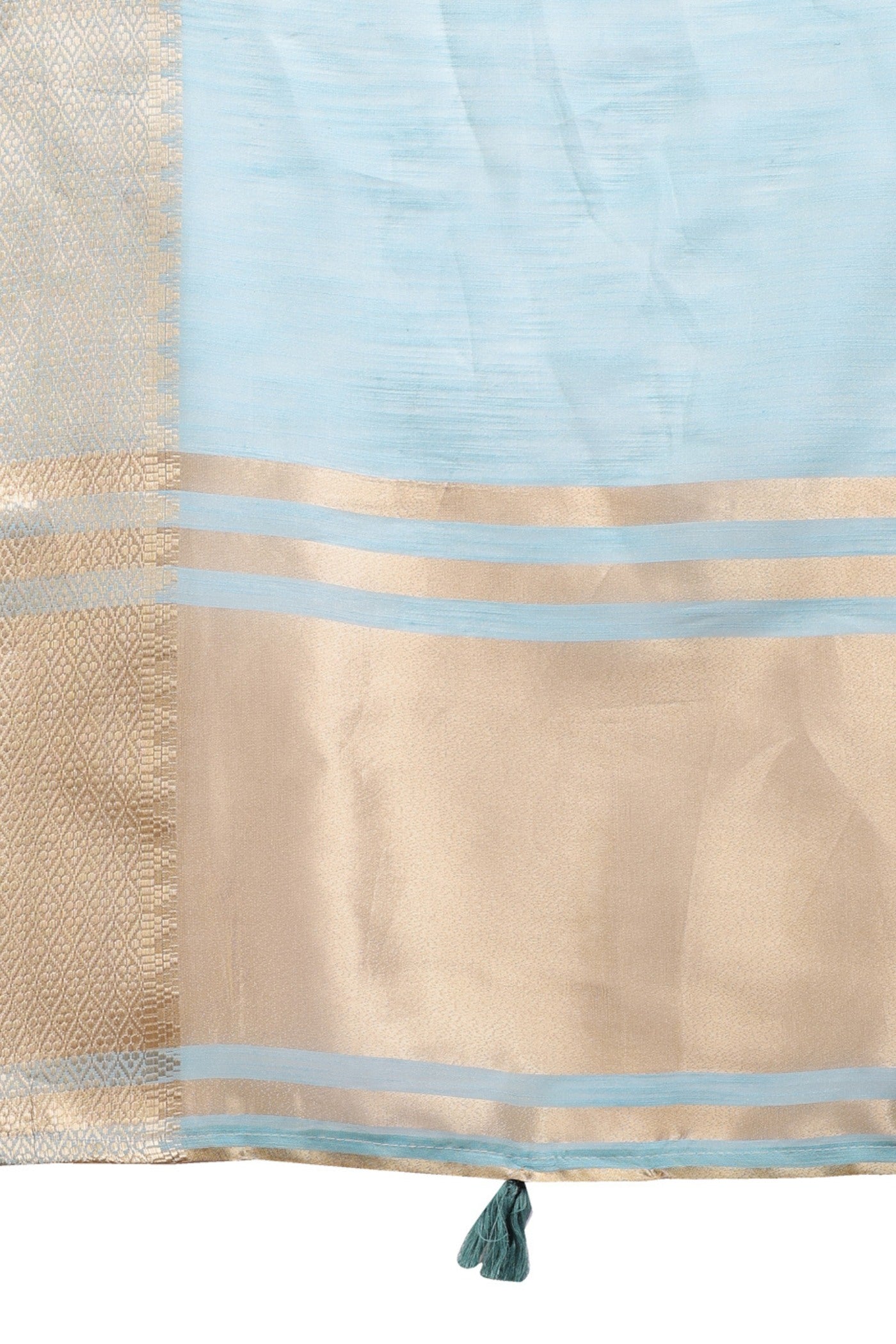 Buy MySilkLove Stone Blue Woven Cotton Saree Online