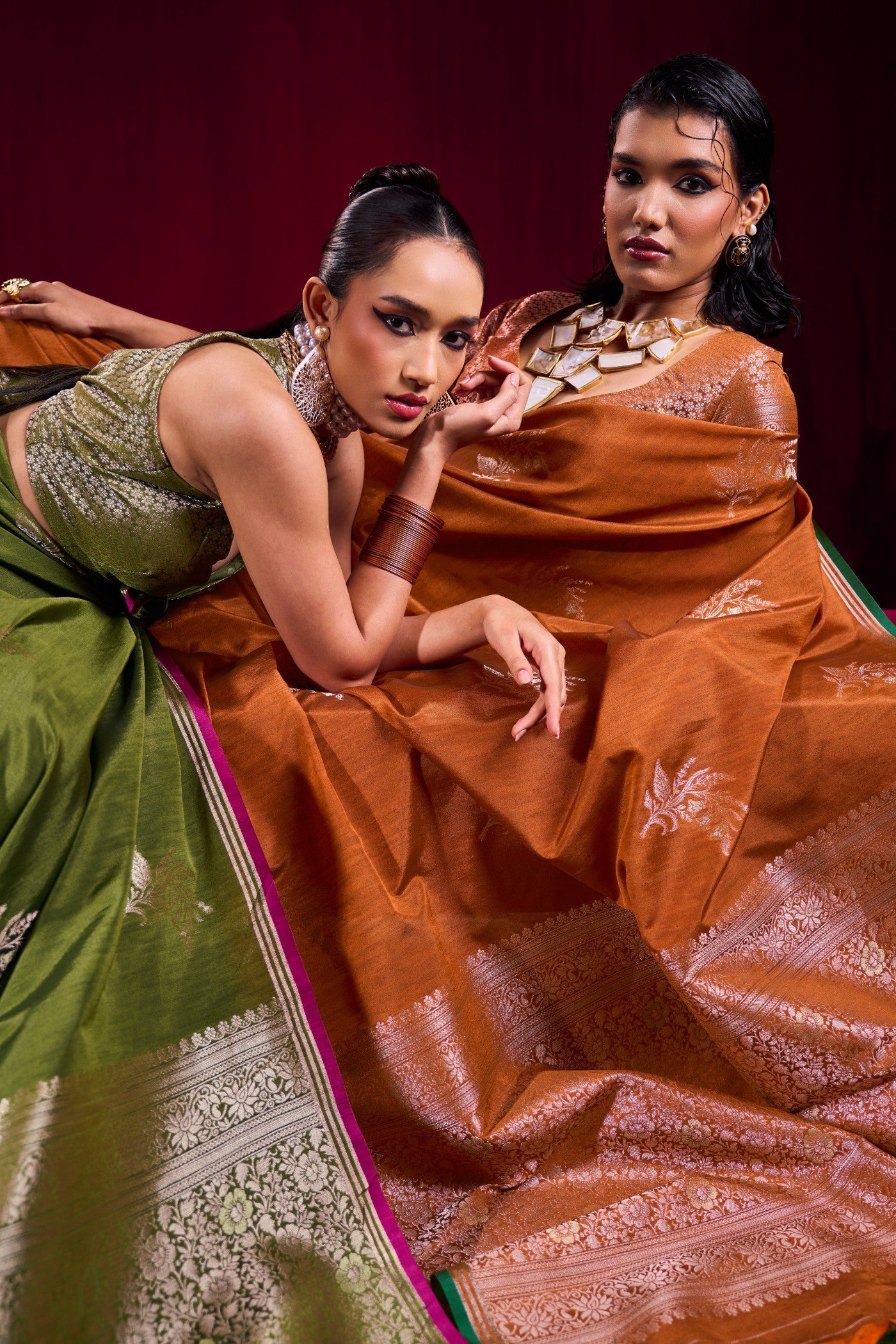 Buy MySilkLove Pumpkin Orange Handloom Satin Soft Silk Saree Online
