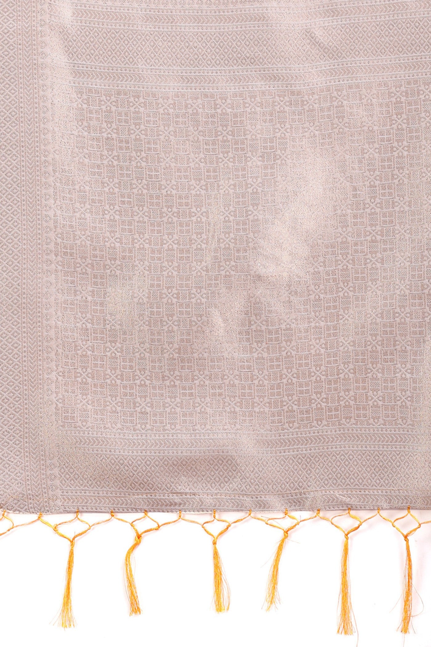 Buy MySilkLove Mogra White and Orange Woven Cotton Saree Online