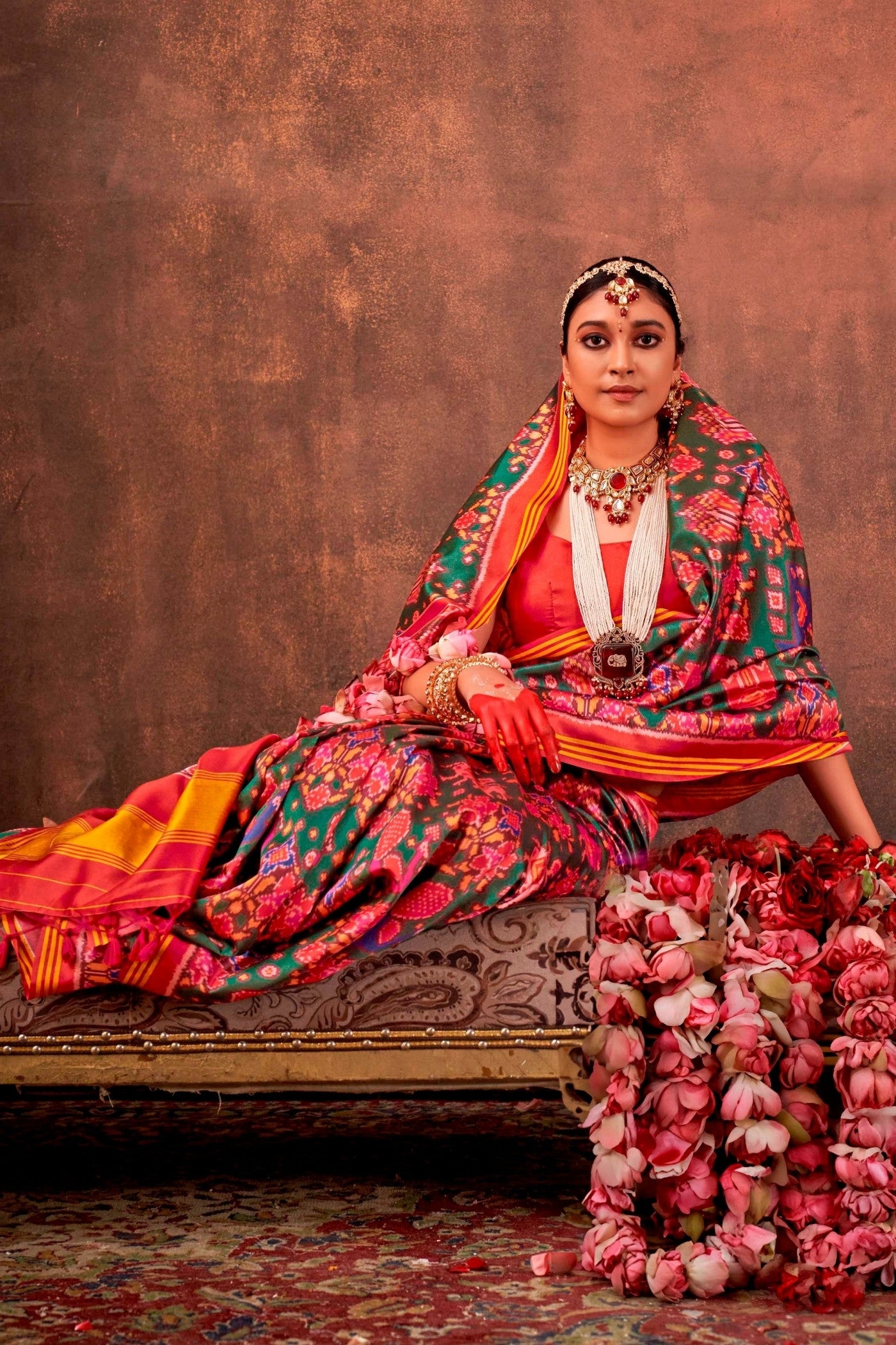 Buy MySilkLove Jonquil Green Printed Patola Saree Online