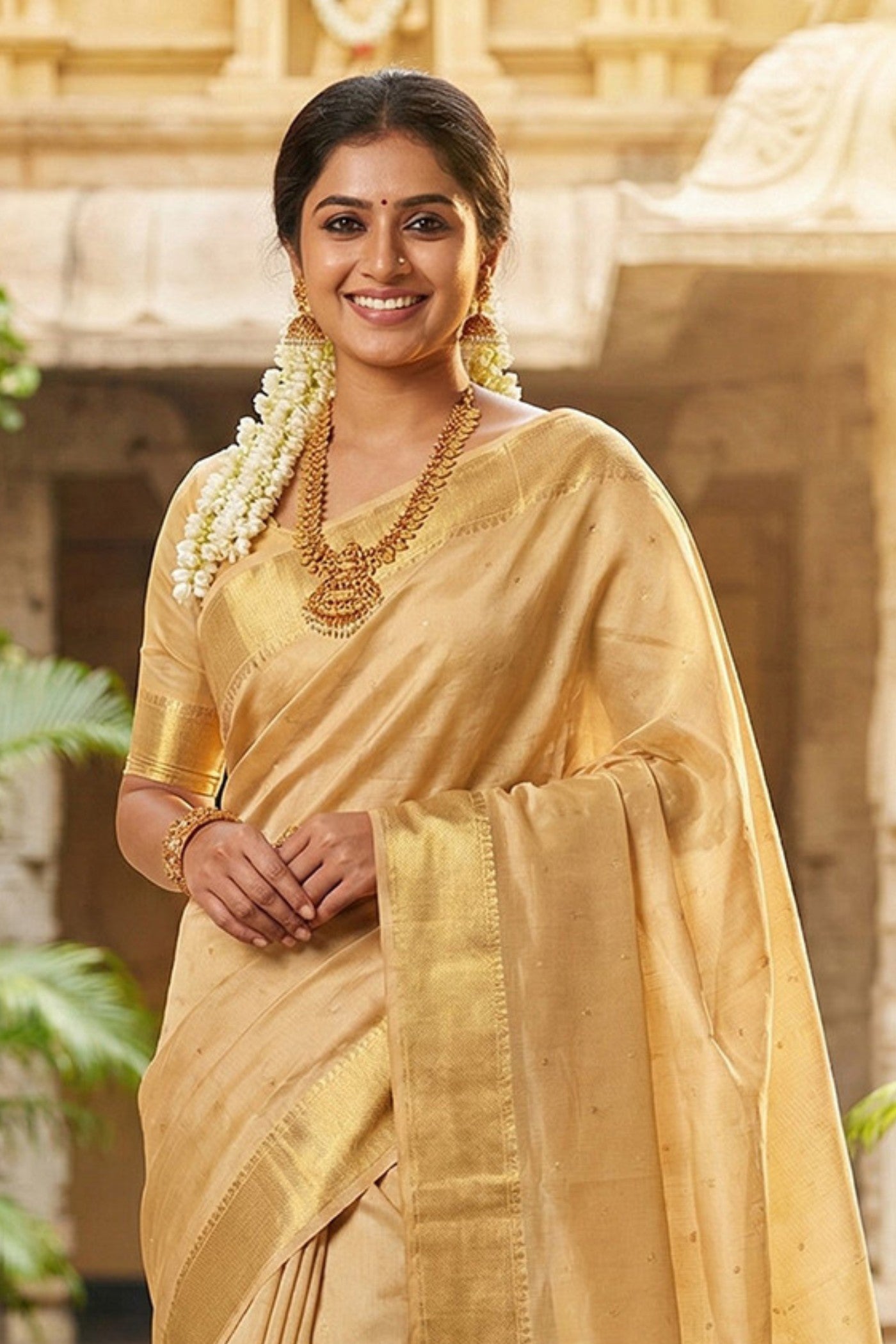 Buy MySilkLove Yuma Gold Banarasi Woven Soft Silk Saree Online