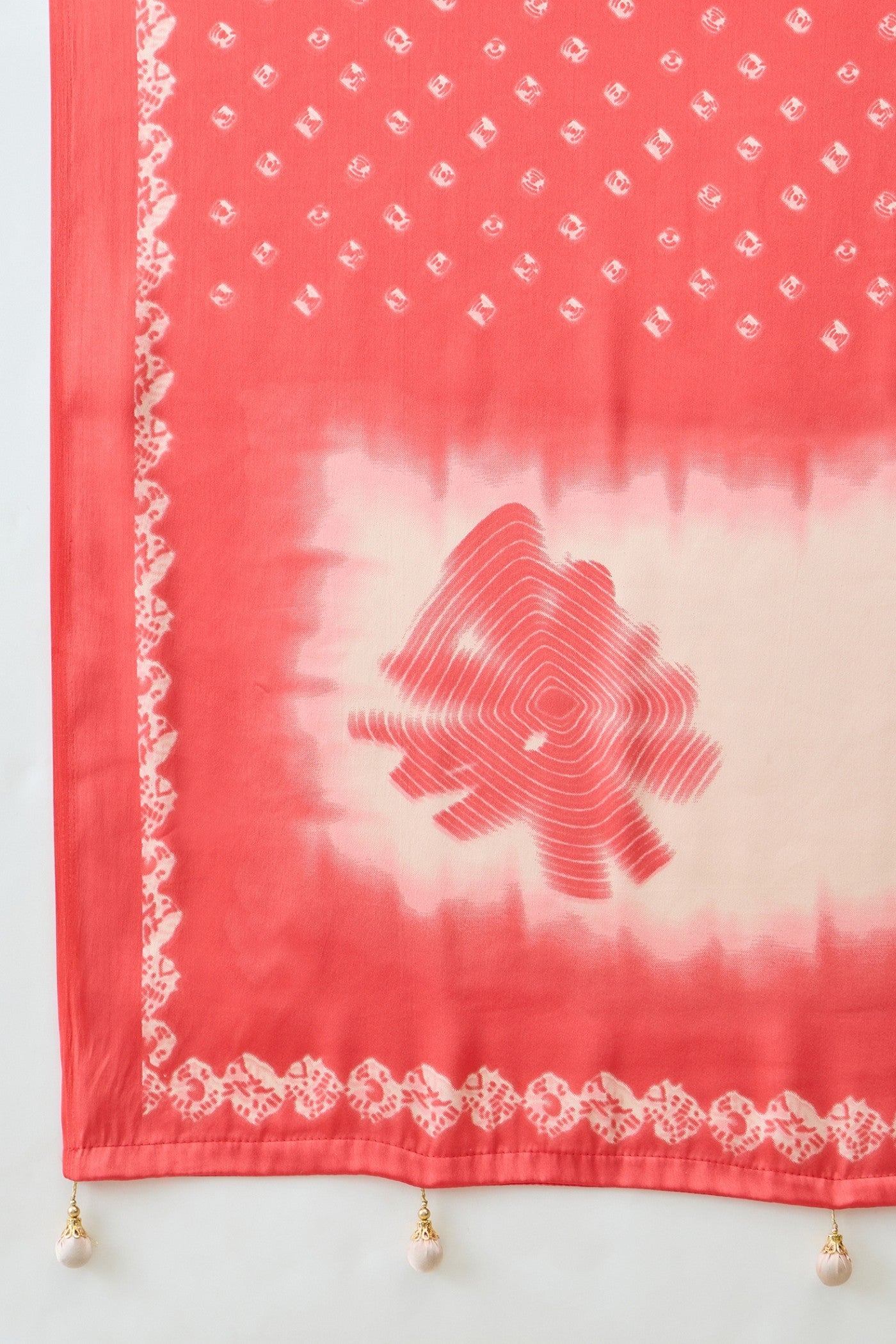 Buy MySilkLove Brick Pink Printed Satin Crepe Silk Saree Online