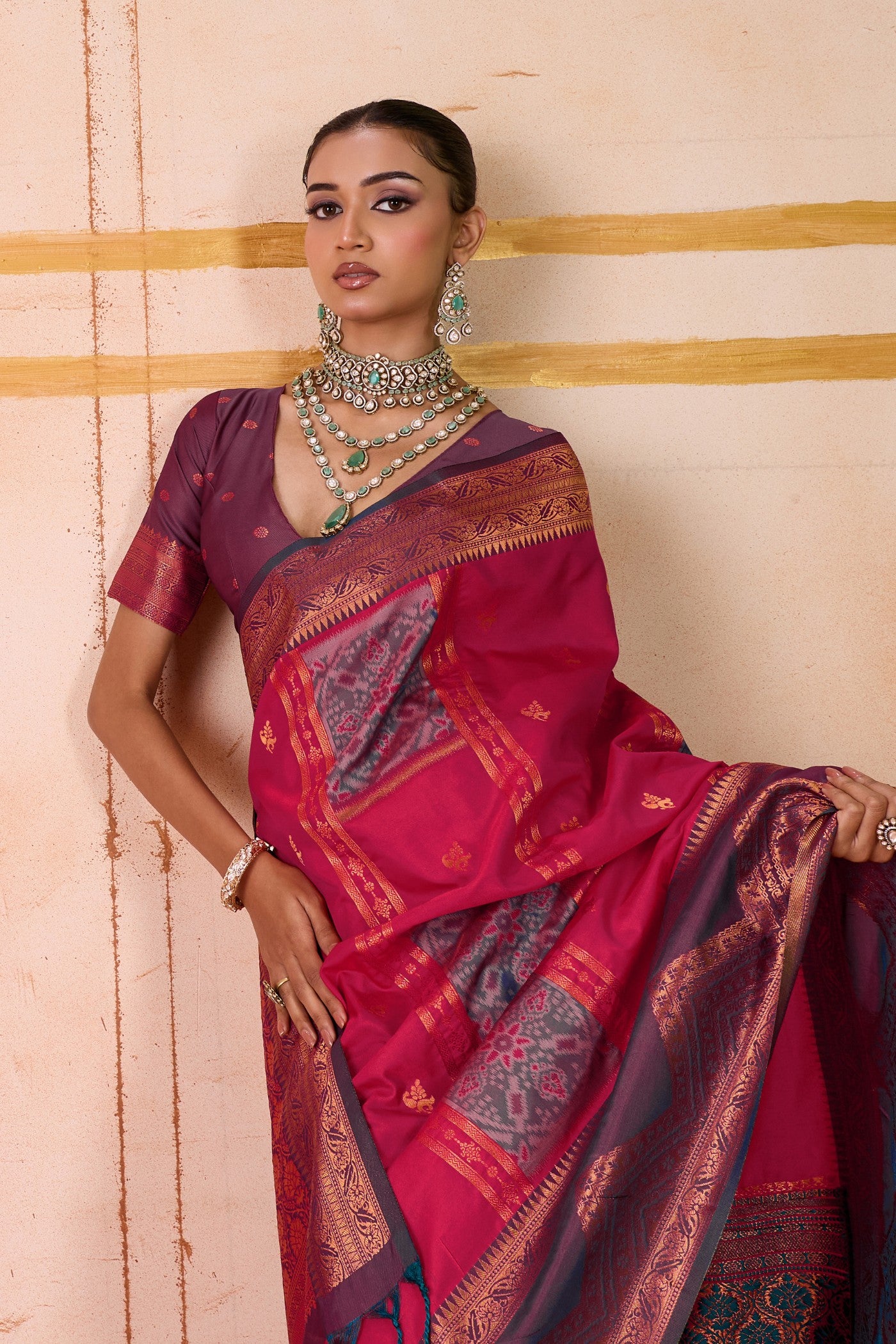 Buy MySilkLove French Rose Pink Banarasi Handloom Saree Online