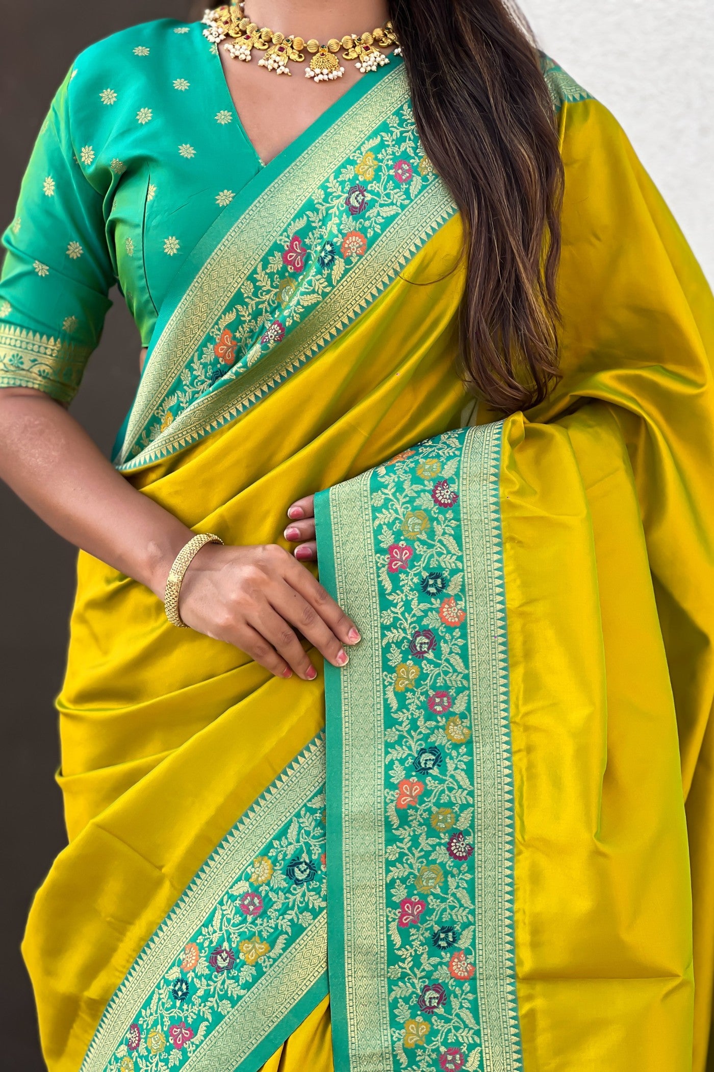 Buy MySilkLove Muddy Yellow Zari Woven Paithani Saree Online