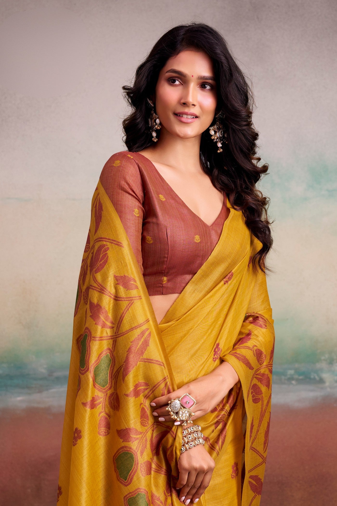 Buy MySilkLove Jonquil Yellow Handloom Modal Silk Saree Online