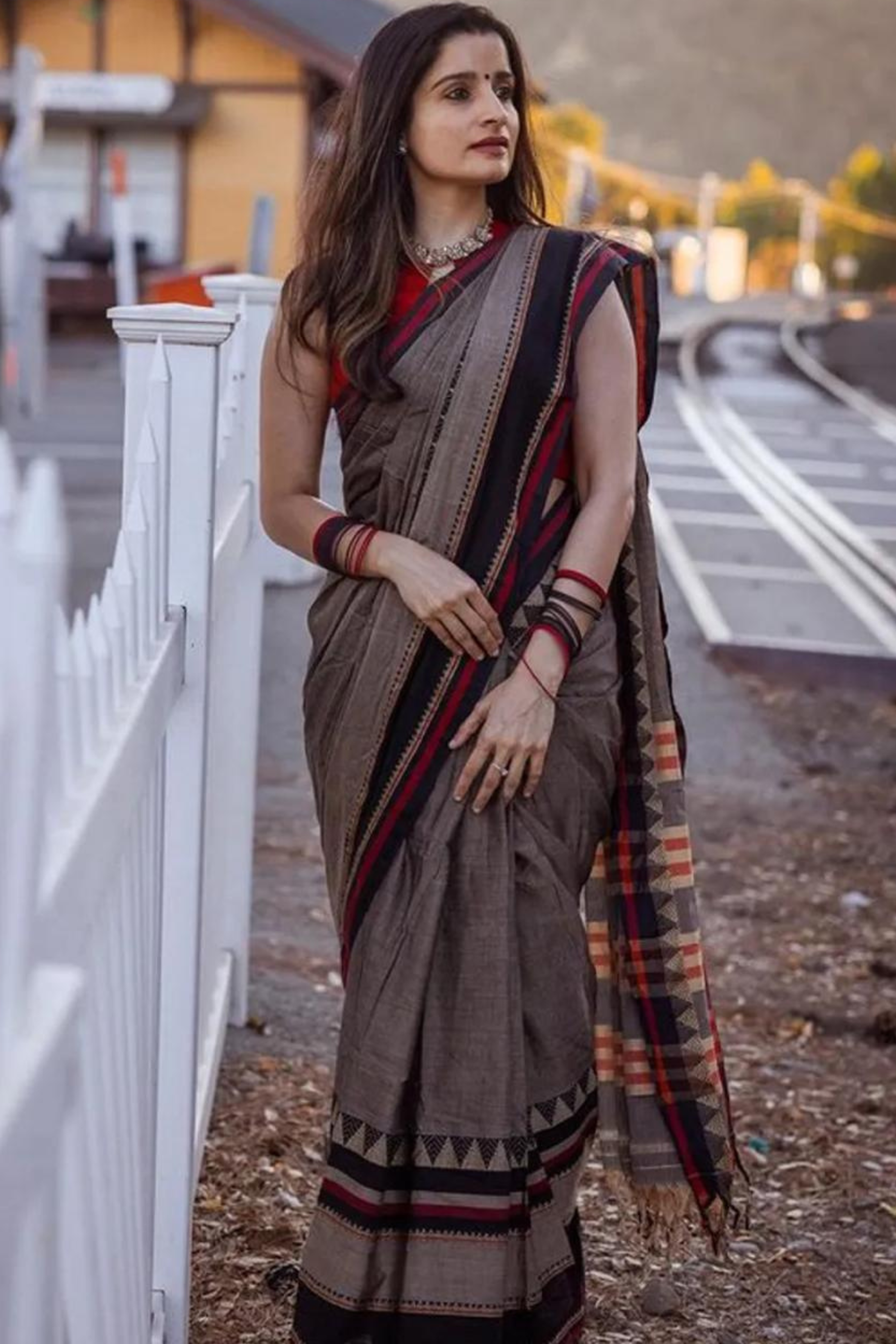 Buy MySilkLove Elegant Grey Shantipuri Bengal Cotton Saree Online
