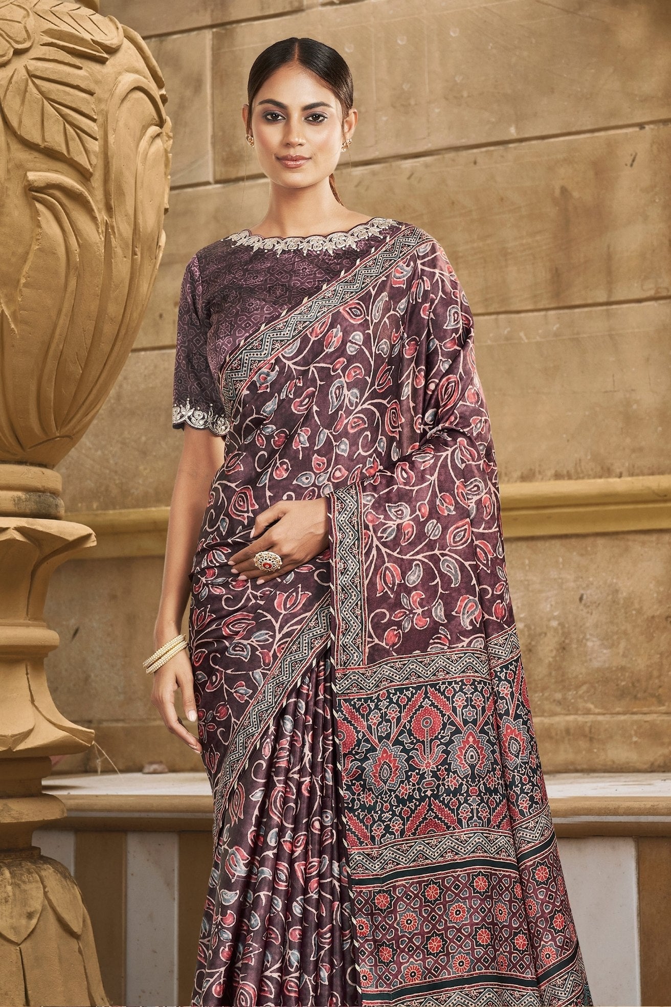 Buy MySilkLove Cod Maroon Banarasi Designer Saree Online