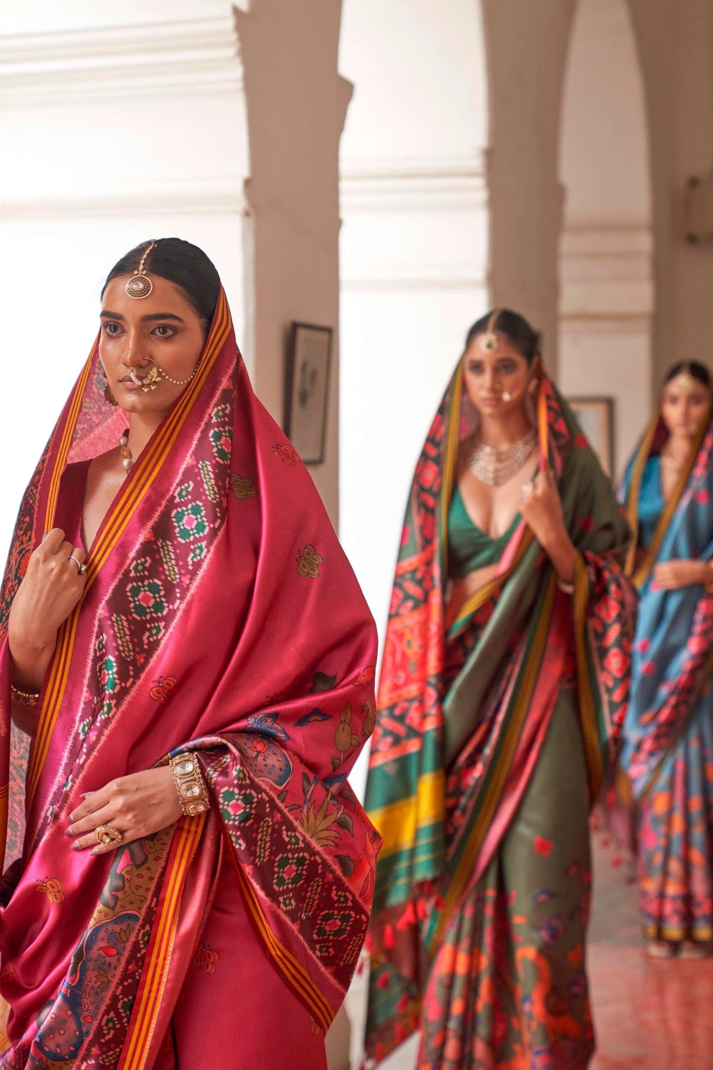 Buy MySilkLove Kelly Green Printed Patola Saree Online