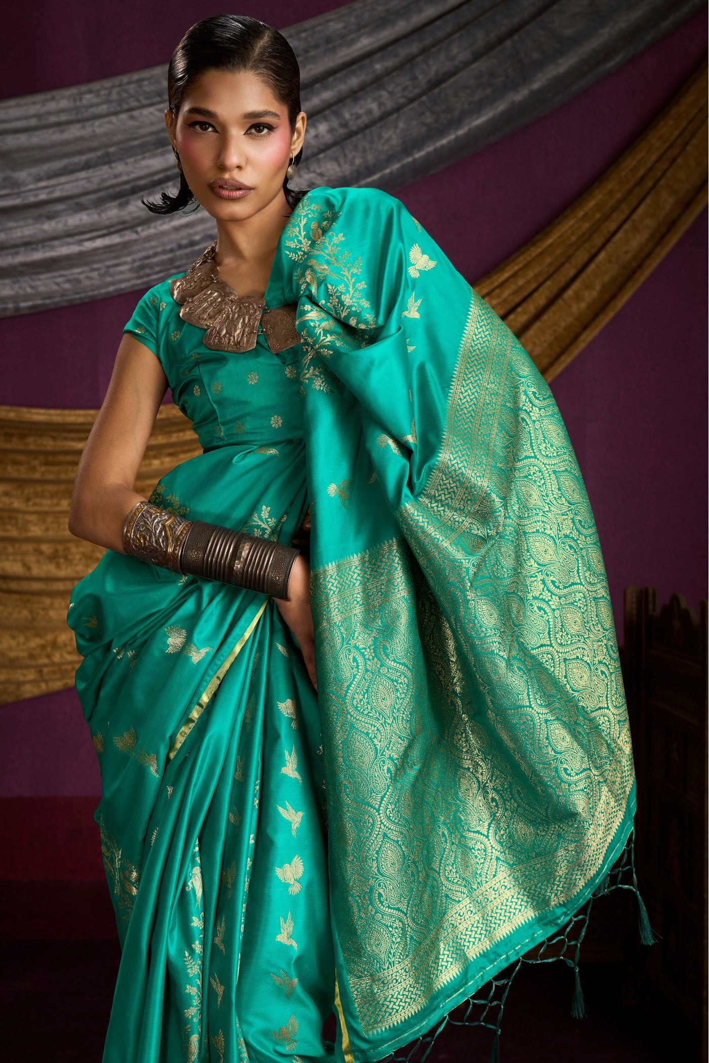 MySilkLove Evergreen Handloom Satin Silk Saree