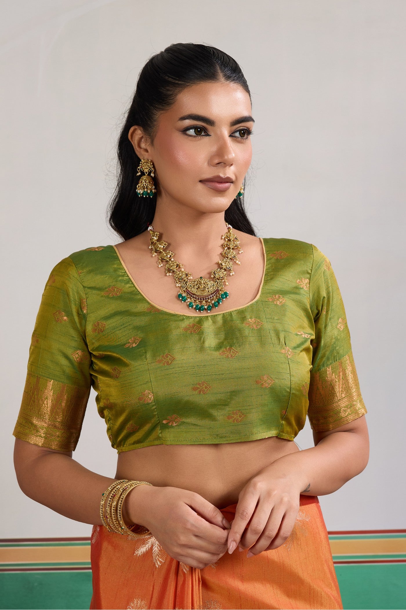 Buy MySilkLove Flame Orange Banarasi Handloom Tussar Saree Online