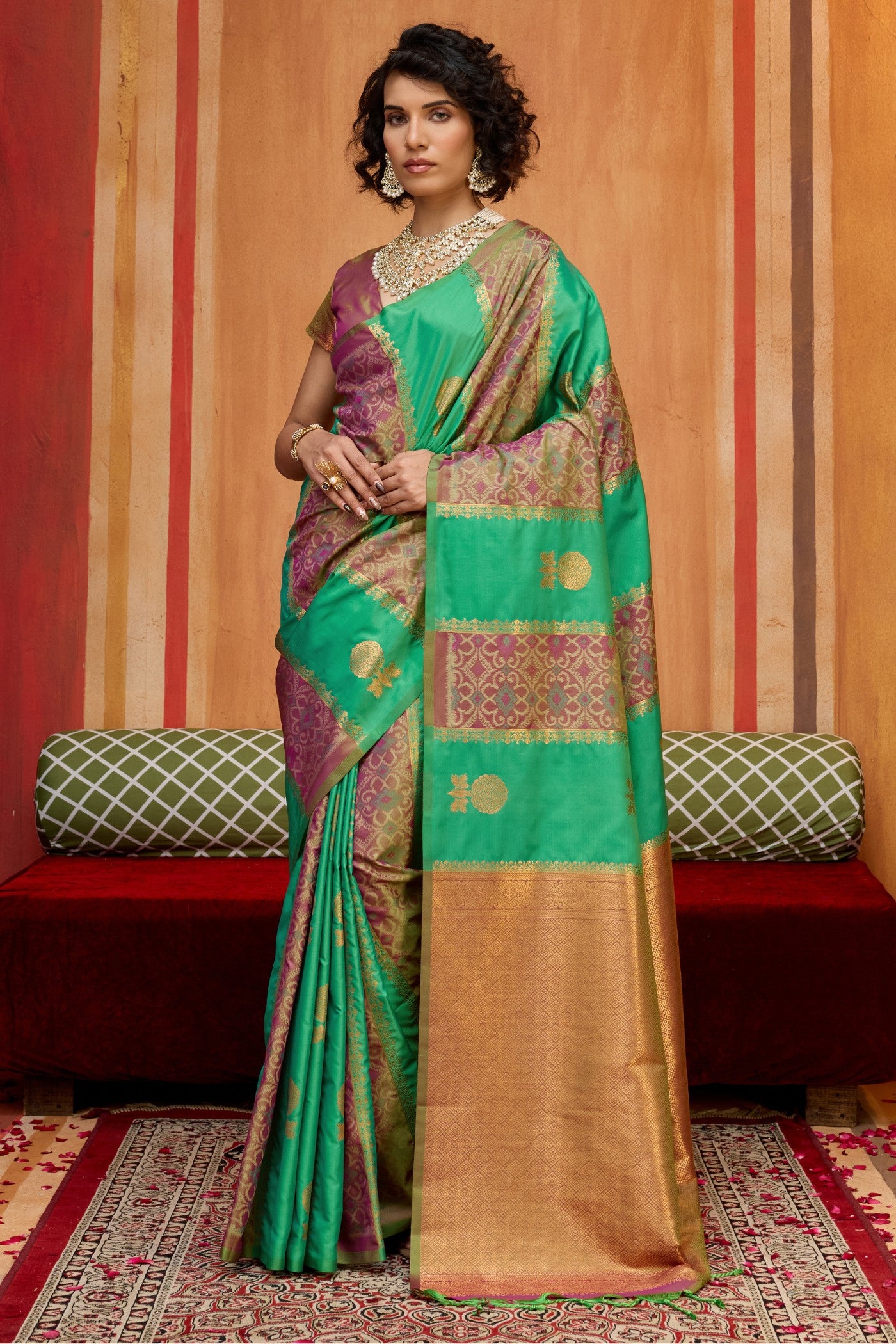 Buy MySilkLove Summer Green Banarasi Handloom Patola Saree Online