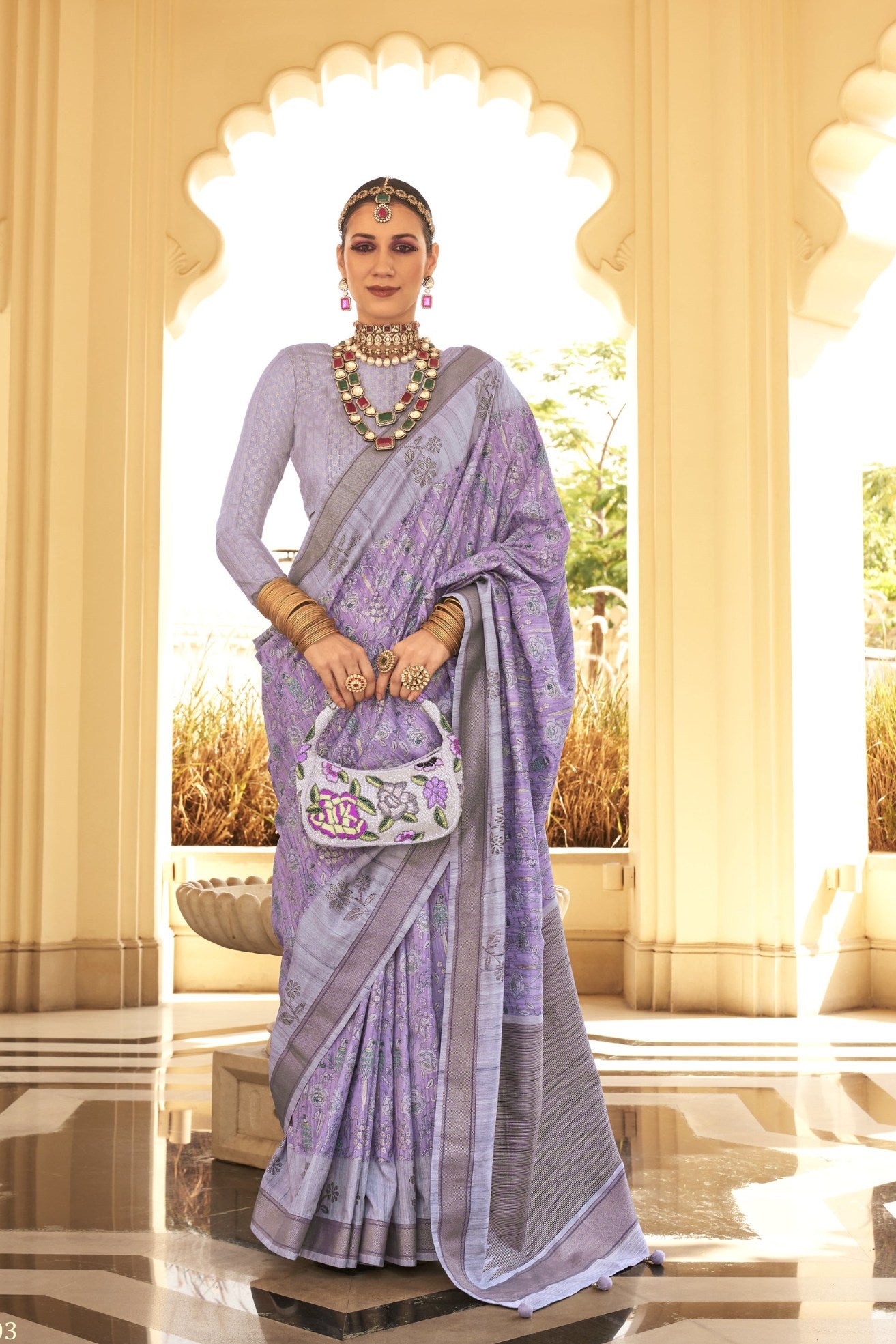 Buy MySilkLove Lily Purple Banarasi Handloom Saree Online