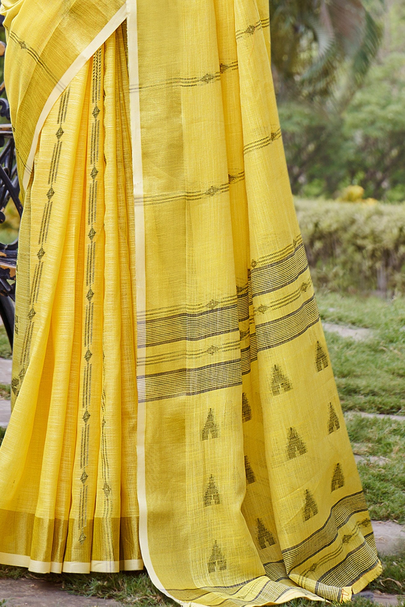 Buy MySilkLove Sunflower Yellow Cotton Silk Saree Online