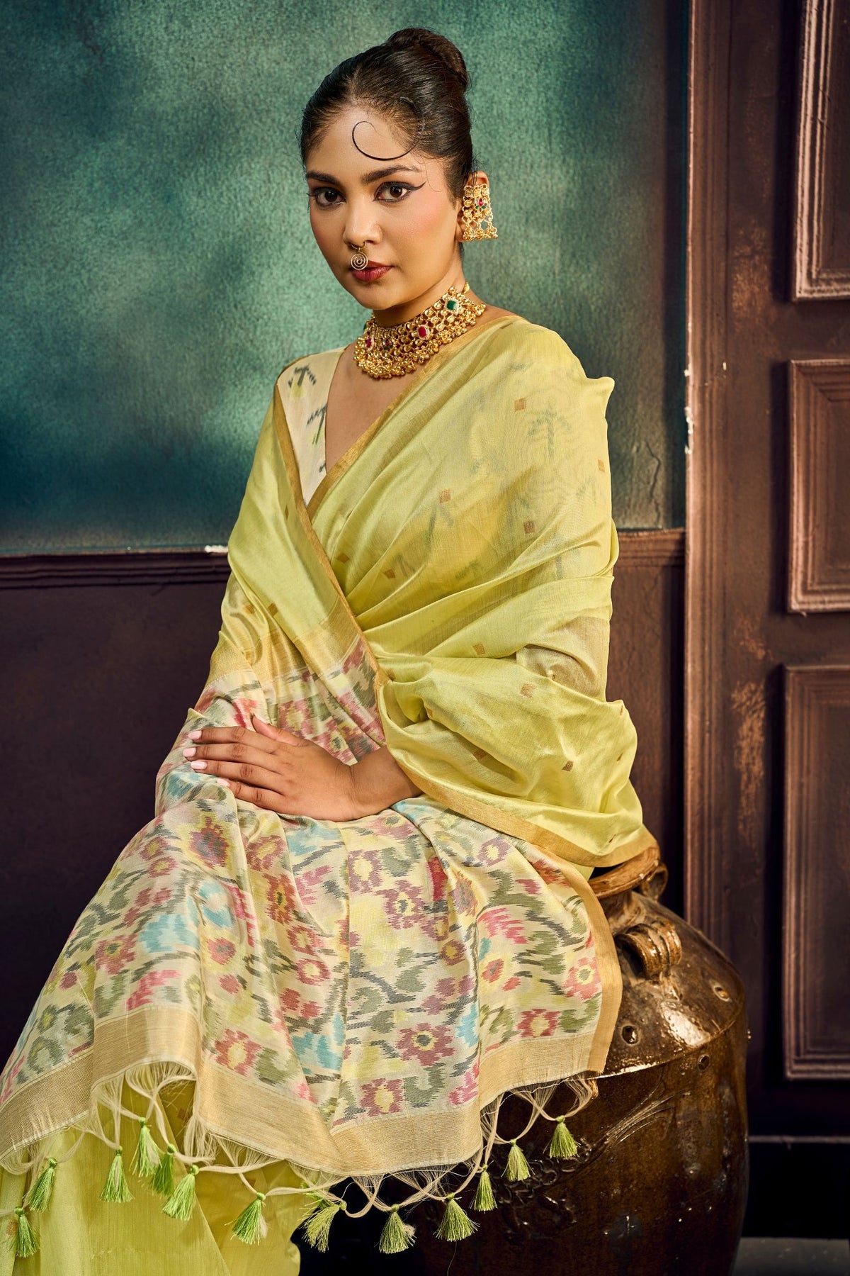 Buy MySilkLove Basil Green Handloom Silk Saree Online