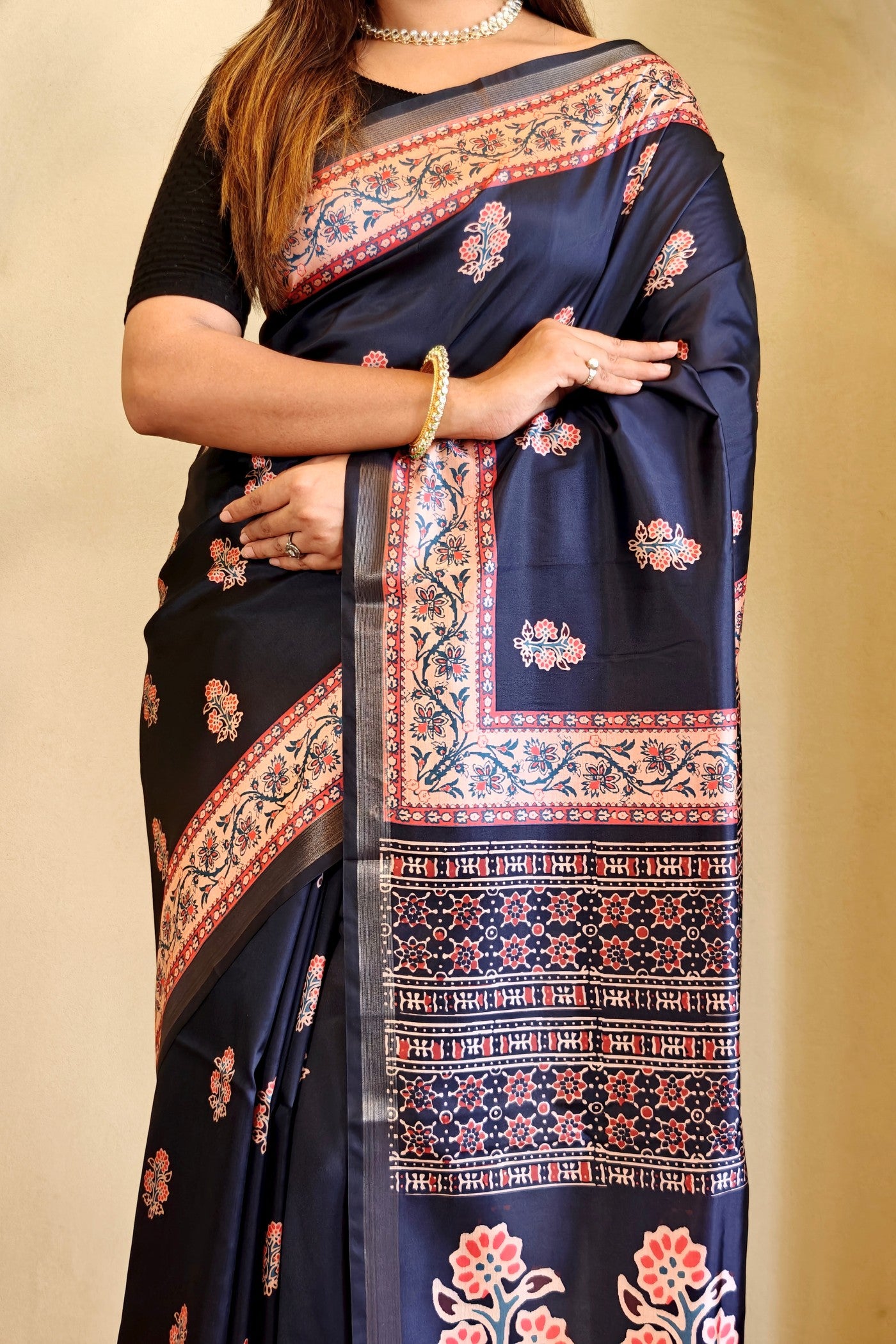 MySilkLove Liberty Blue Digital Printed Saree
