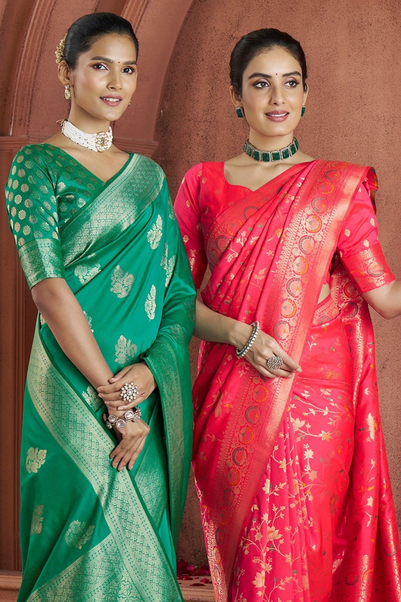 Buy MySilkLove Forest Green Woven Banarasi Saree Online