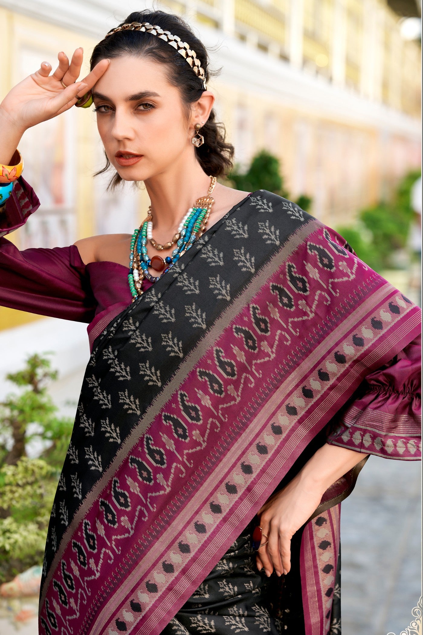 MySilkLove Dune Black Woven Banarasi Saree