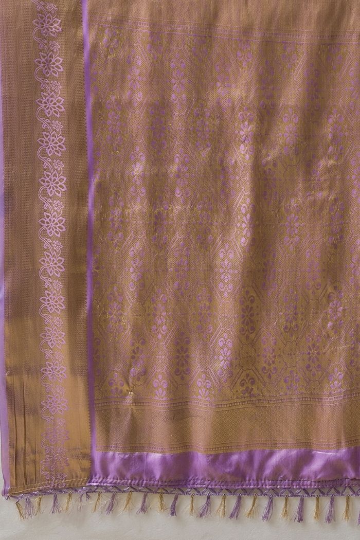 Buy MySilkLove Aubergine Purple Woven Kanjivaram Saree Online