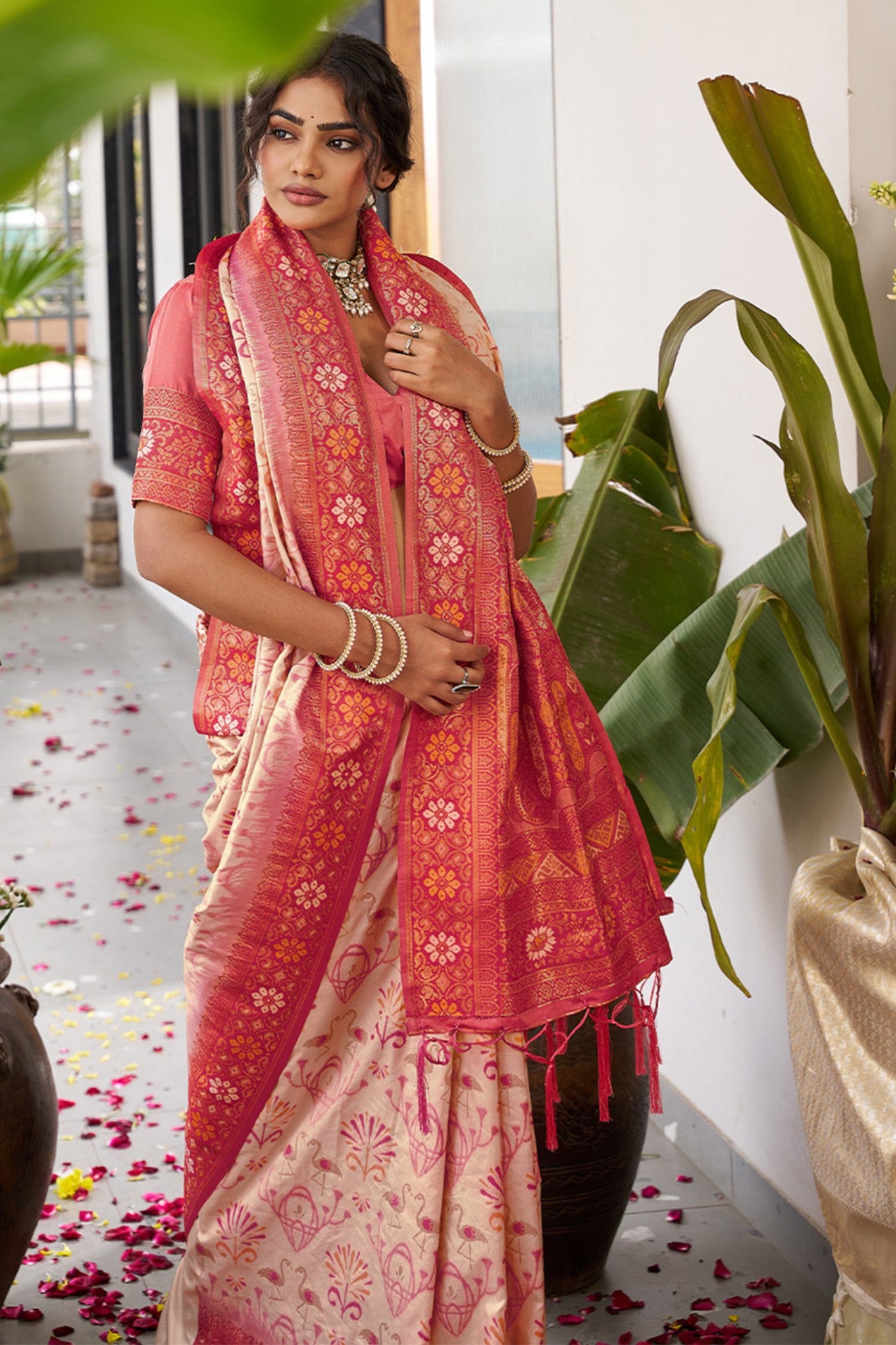 MySilkLove Fawn Beige Banarasi Woven Soft Silk Saree