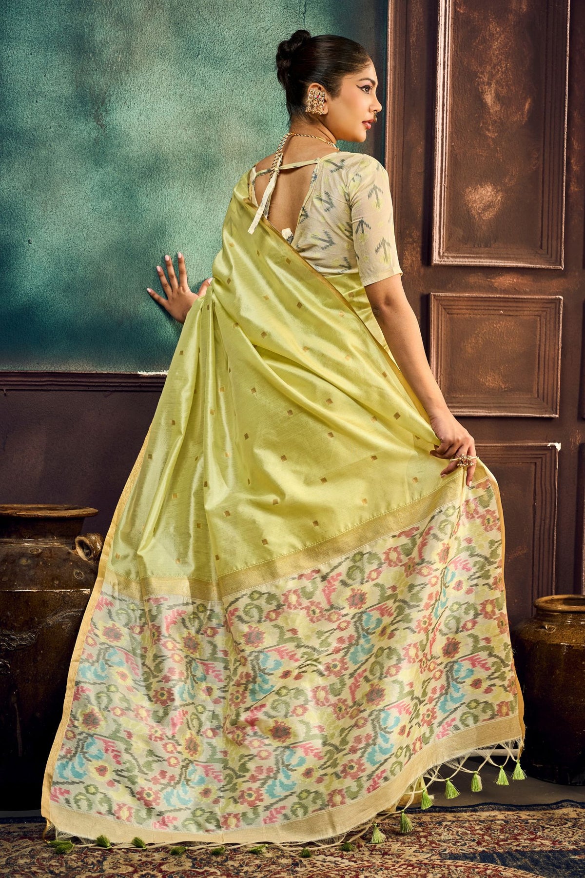 Buy MySilkLove Basil Green Handloom Silk Saree Online