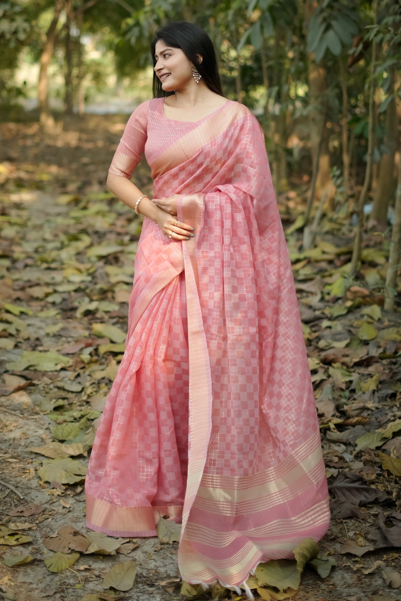 Buy MySilkLove Faded Pink Banarasi Raw Silk Saree Online