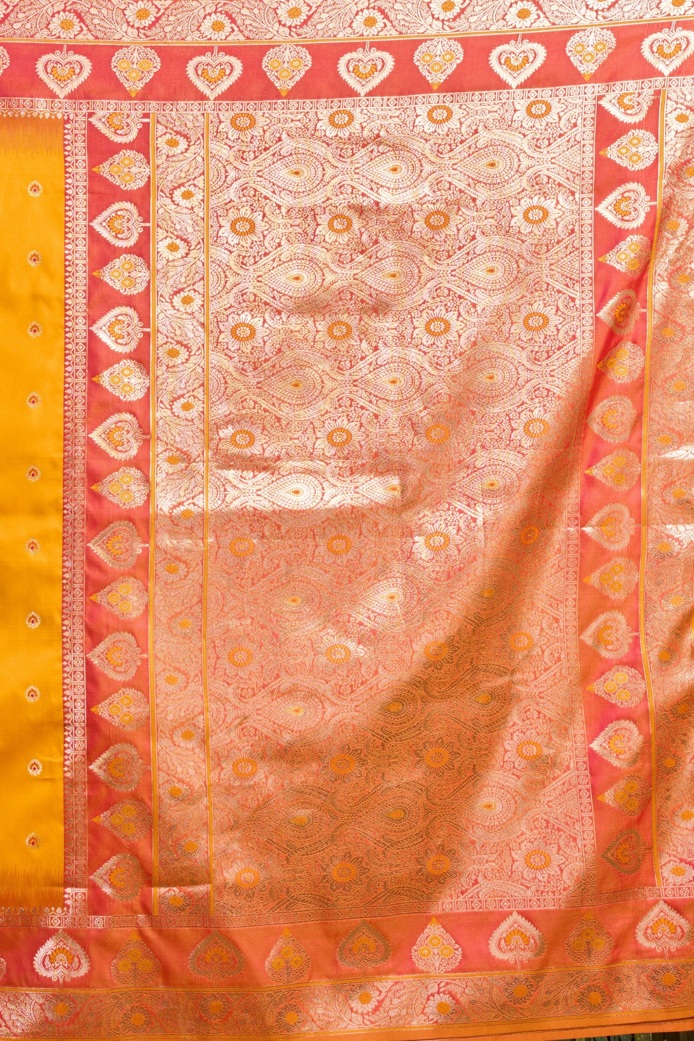 Buy MySilkLove Trombone Yellow Banarasi Soft Silk Saree Online