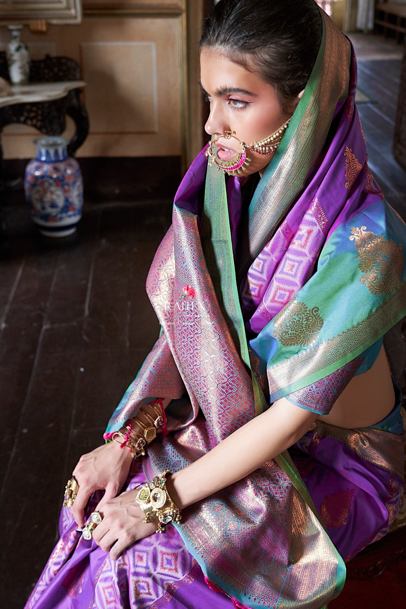 MySilkLove Mauveine Purple Banarasi Handloom Saree