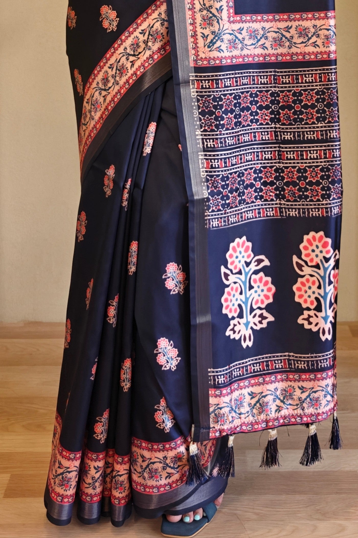 Buy MySilkLove Liberty Blue Digital Printed Saree Online
