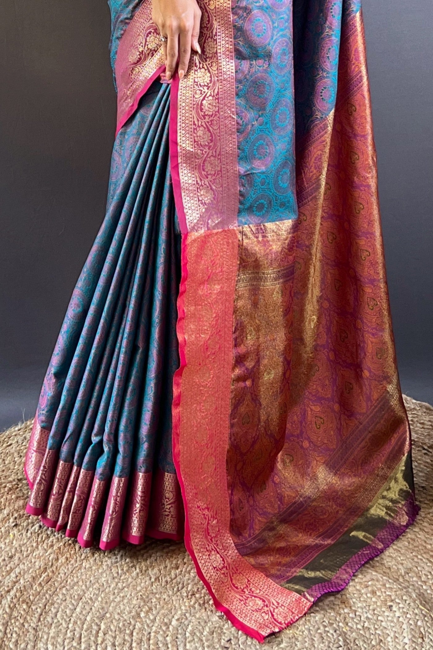 Buy MySilkLove Pale Sky Blue Woven Banarasi Saree Online