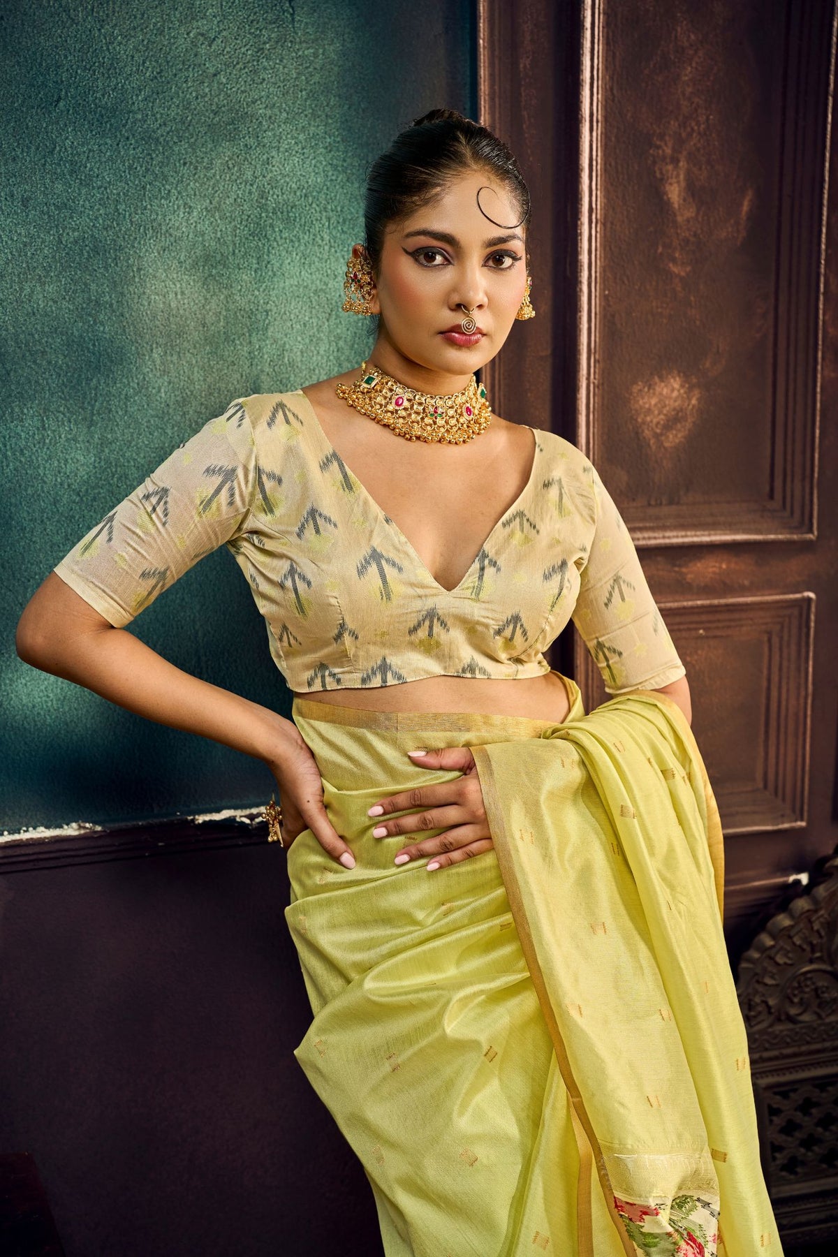 Buy MySilkLove Basil Green Handloom Silk Saree Online