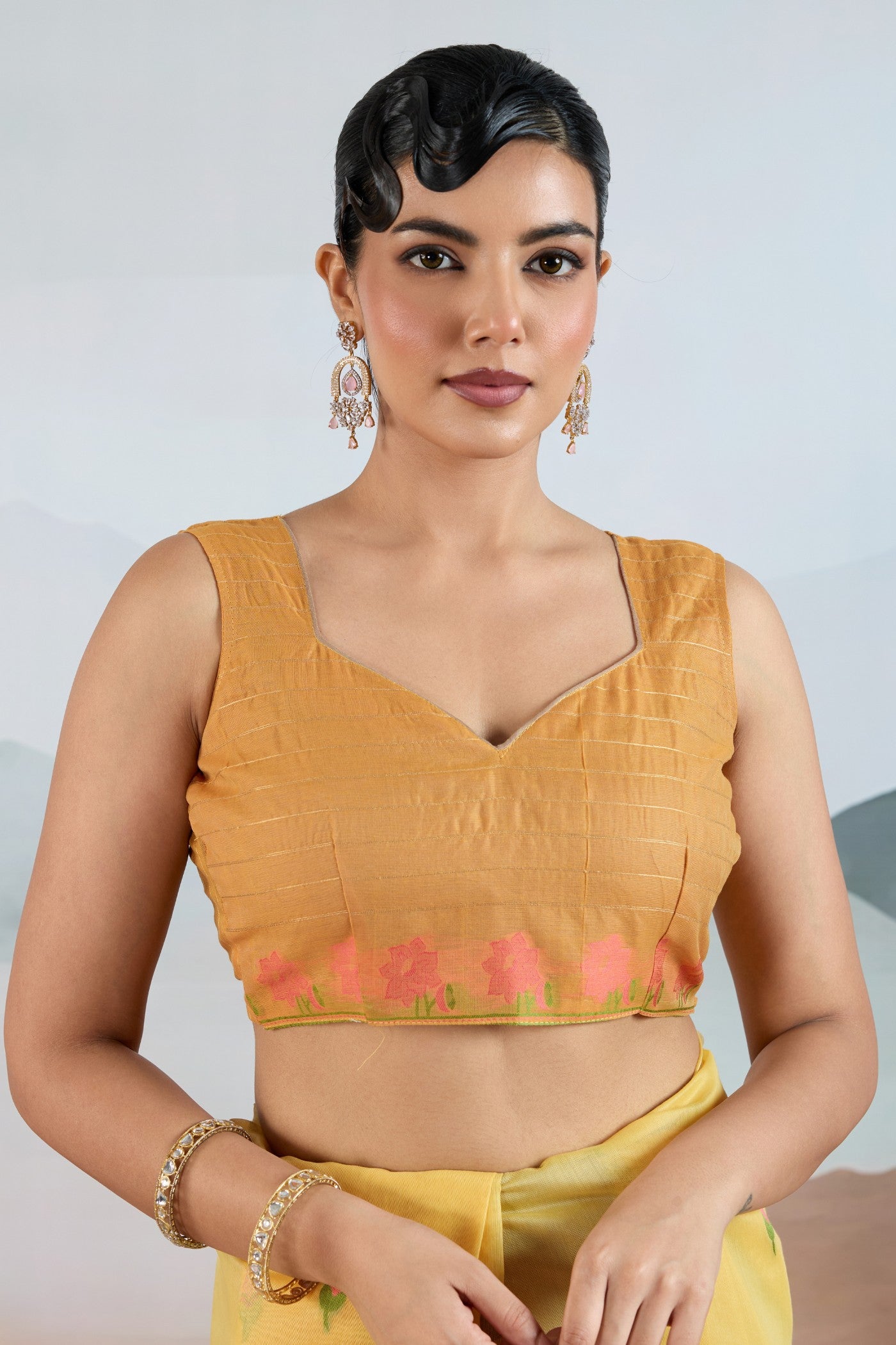 Buy MySilkLove Aureolin Yellow Cotton Handloom Pichwai Saree Online