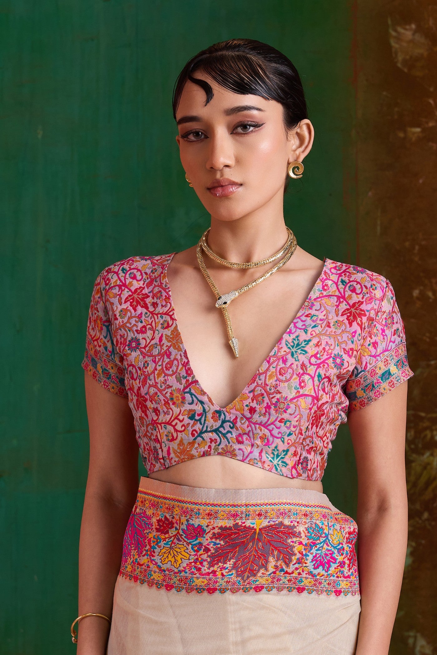 Buy MySilkLove Eggshell White Kashmiri Handloom Jamewar Saree Online