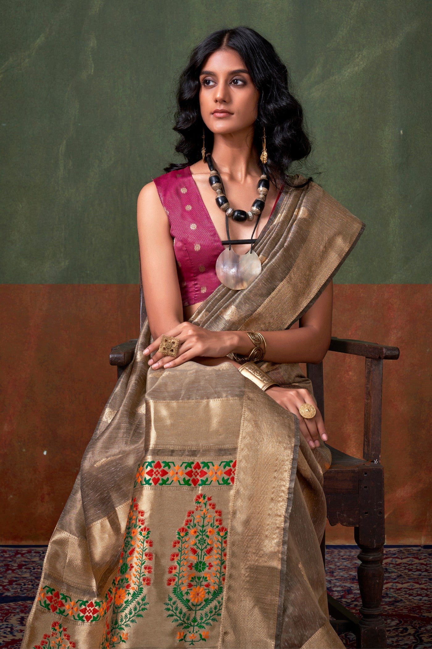 MySilkLove Sand Dune Brown Banarasi Handloom Saree