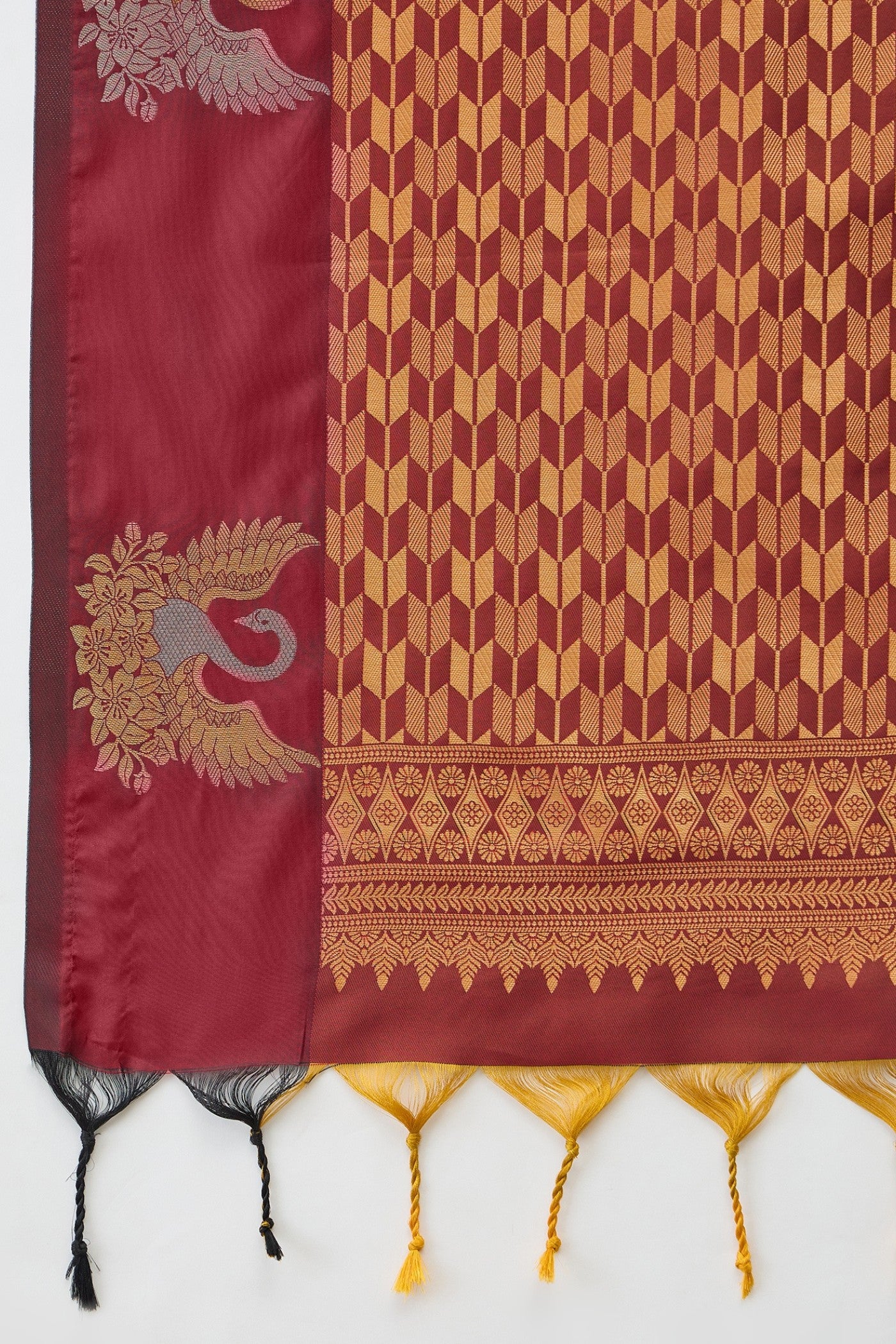Buy MySilkLove Melon Orange Banarasi Handloom Soft Silk Saree Online