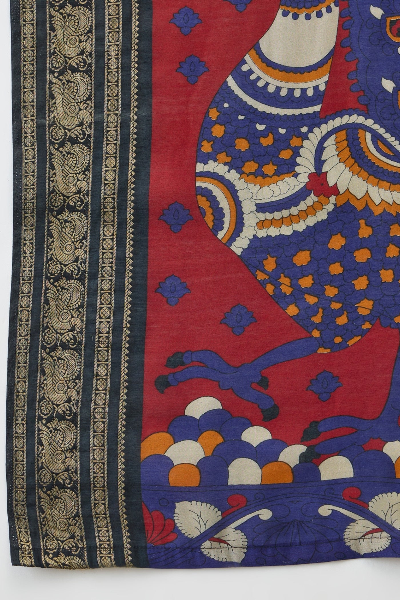 Buy MySilkLove Cloudy Grey Printed Cotton Saree Online