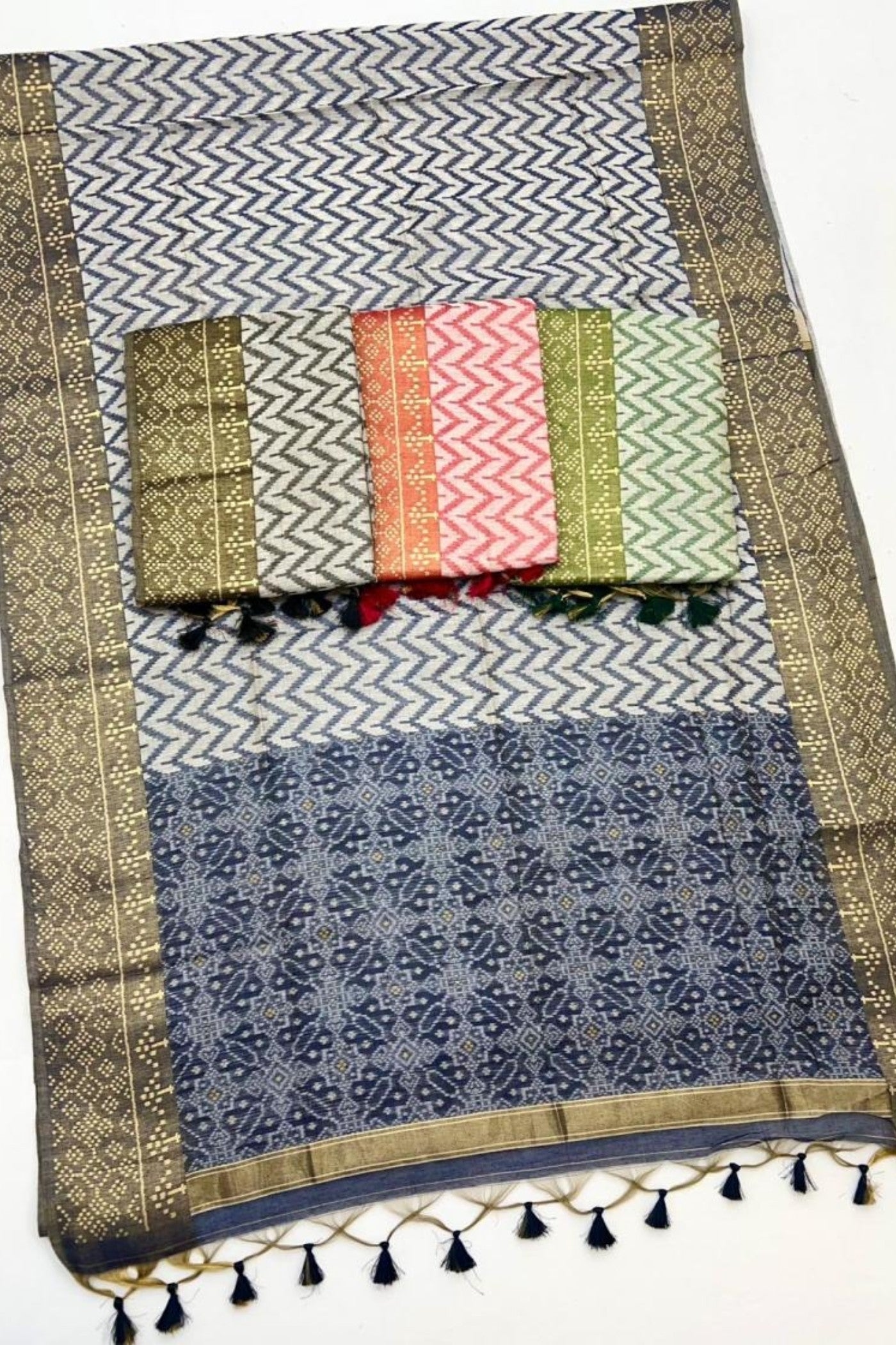 Buy MySilkLove Fern Green Cotton Handloom Patola Saree Online