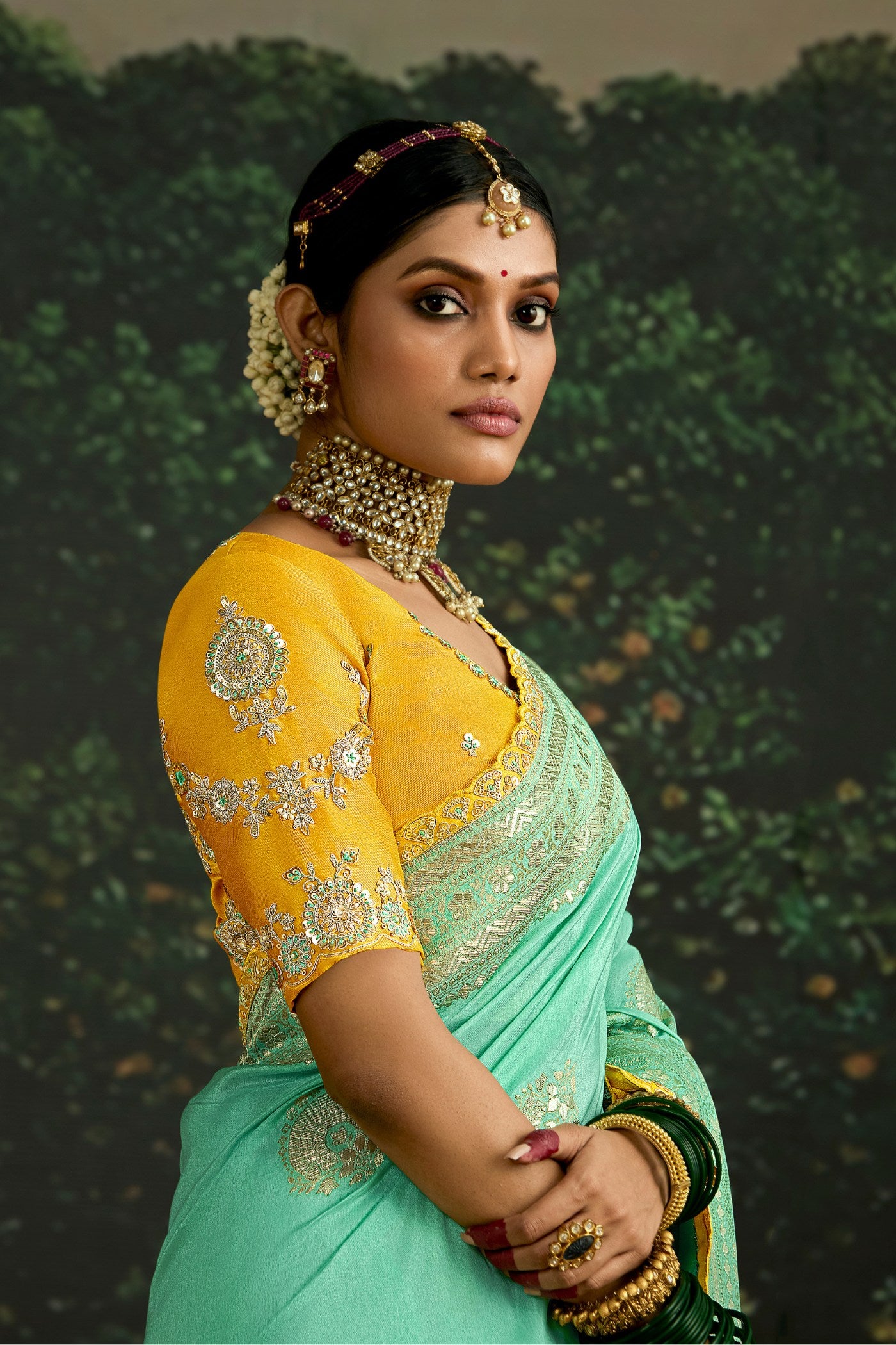 MySilkLove Spring Green Designer Banarasi Saree