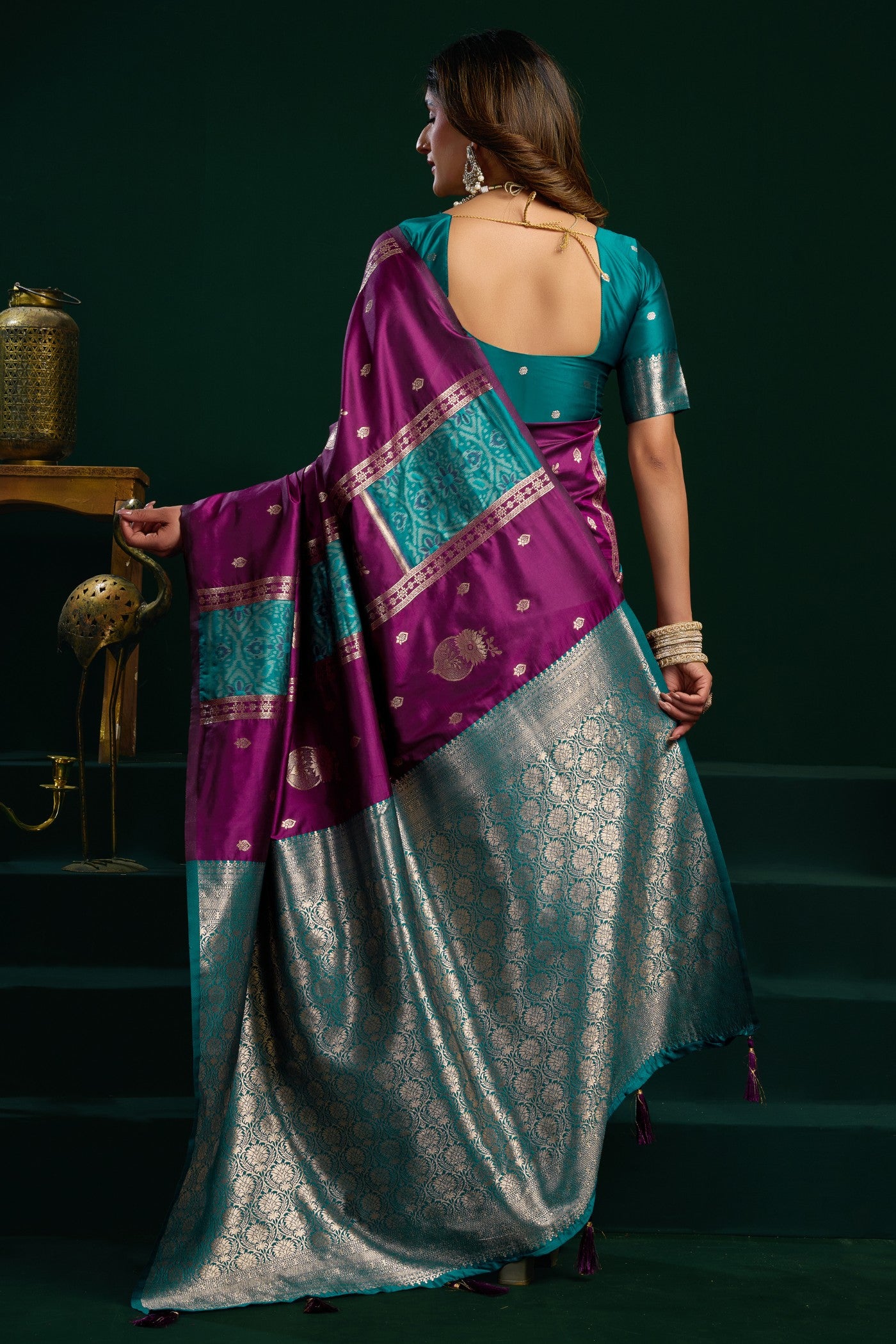 Buy MySilkLove Majesty Purple Banarasi Handloom Soft Silk Saree Online