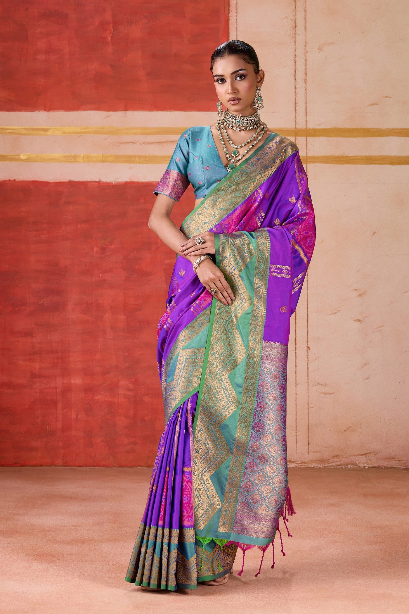 Buy MySilkLove Scarlet Purple Banarasi Handloom Saree Online