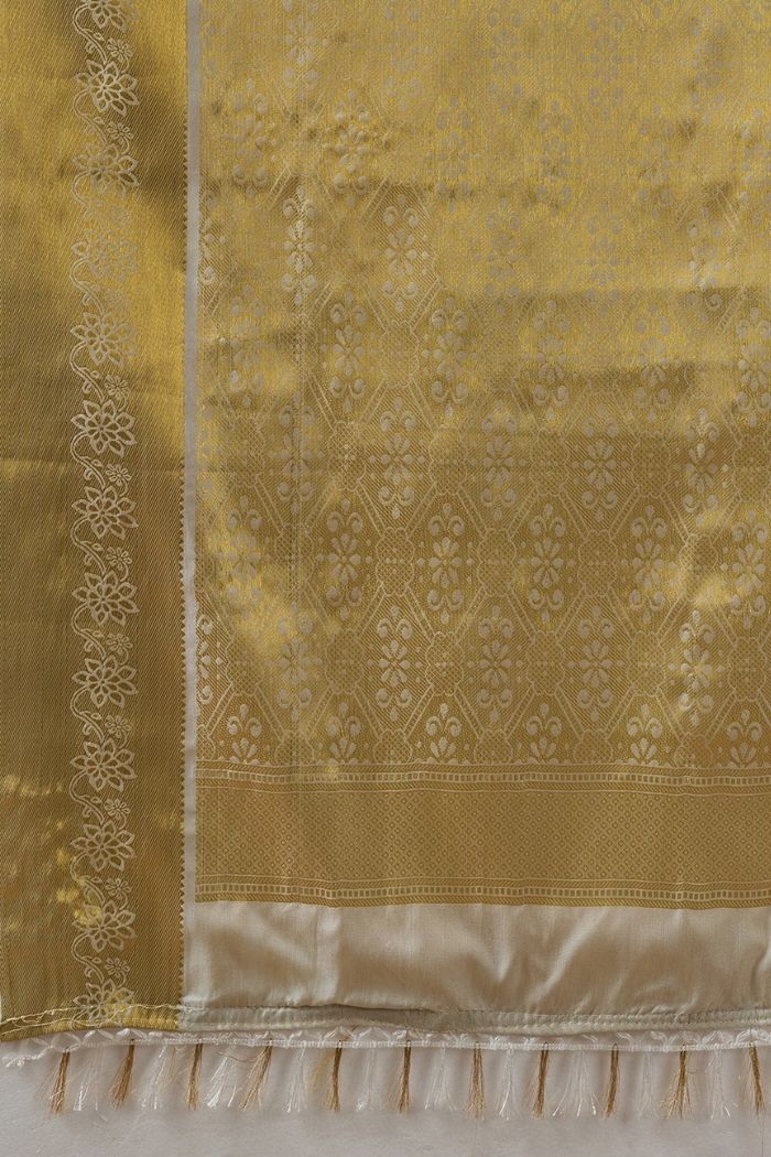 Buy MySilkLove Milk White Woven Kanjivaram Saree Online
