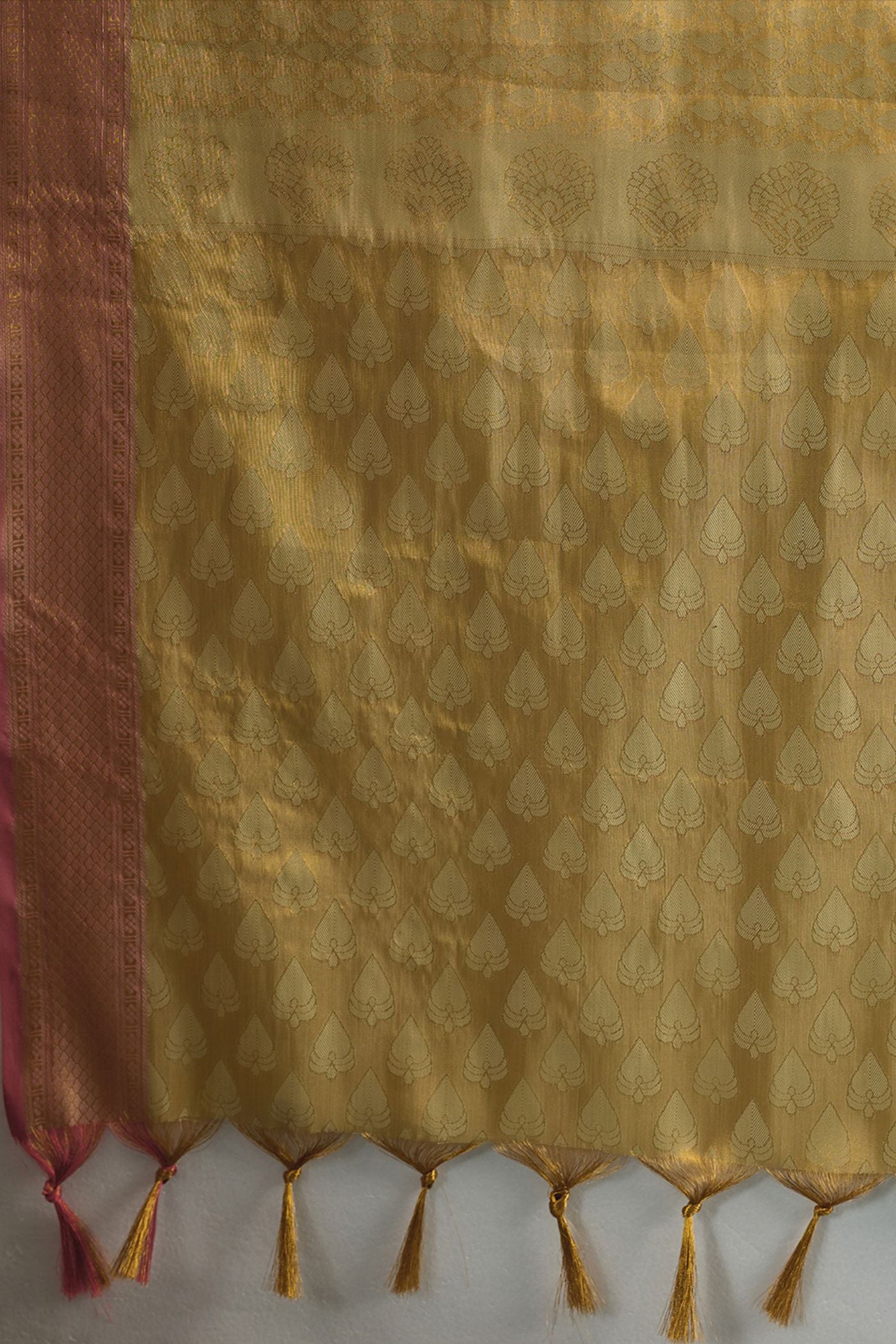 Buy MySilkLove Frosted Cream Woven Kanjivaram Saree Online