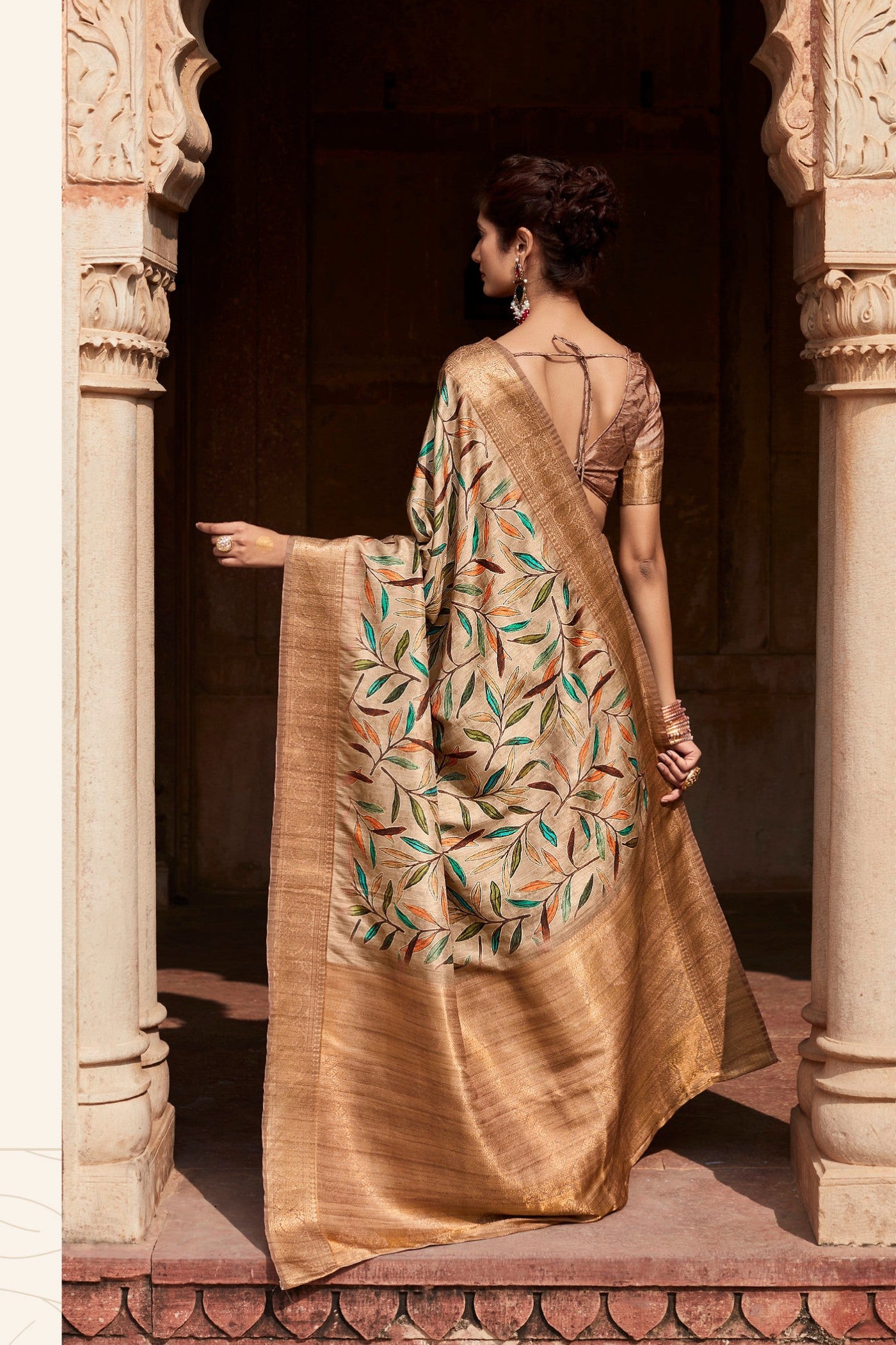 Buy MySilkLove Coco Brown Banarasi Handloom Saree Online