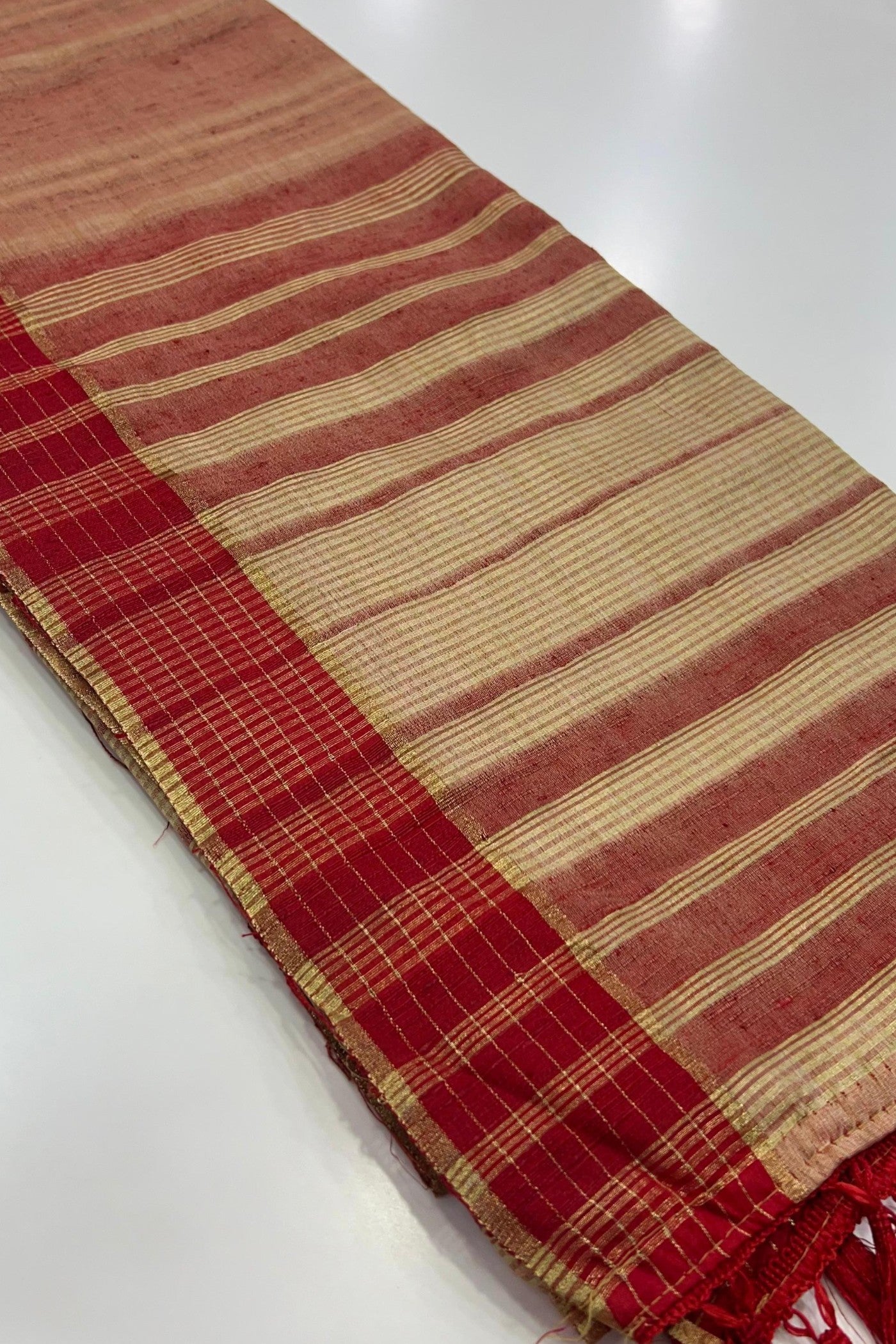 Buy MySilkLove Burning Sand Peach Handloom Katan Saree Online