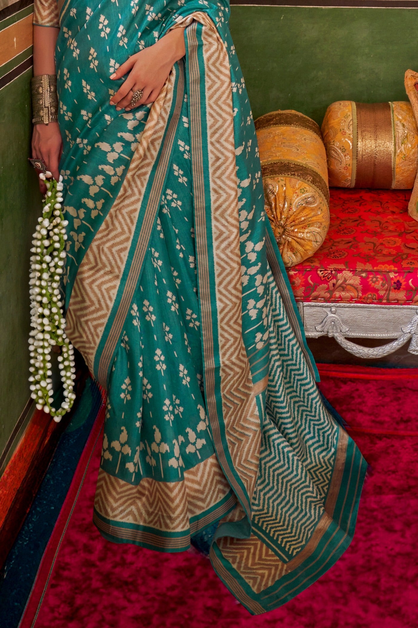 Buy MySilkLove Wintergreen Dream Printed Patola Saree Online