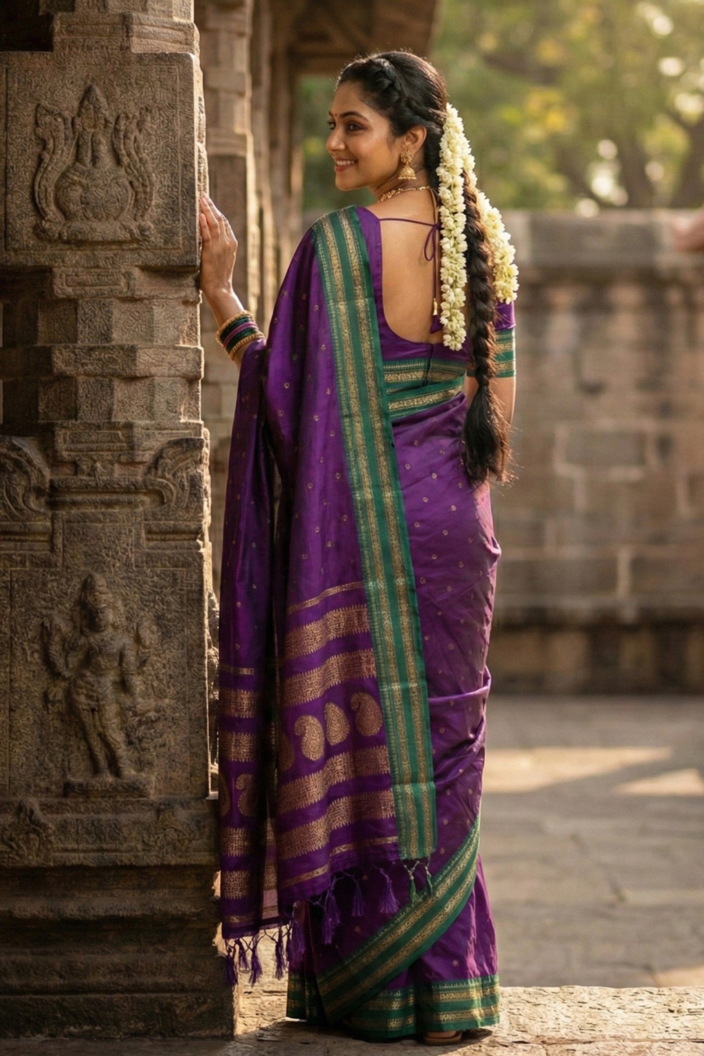 Buy MySilkLove Mulberry Purple Banarasi Woven Soft Silk Saree Online