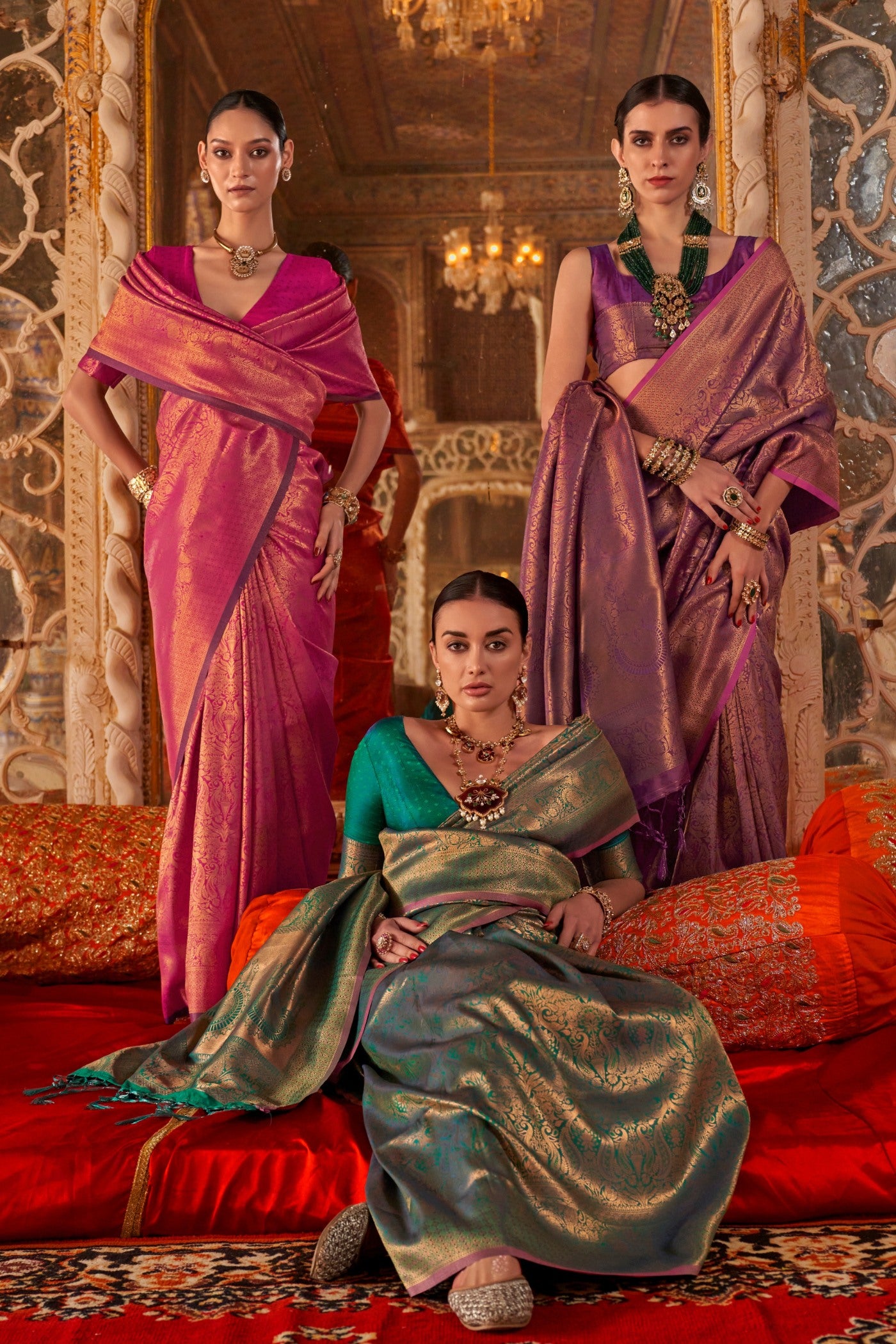 Buy MySilkLove Rose Pink Handloom Kanjivaram Saree Online